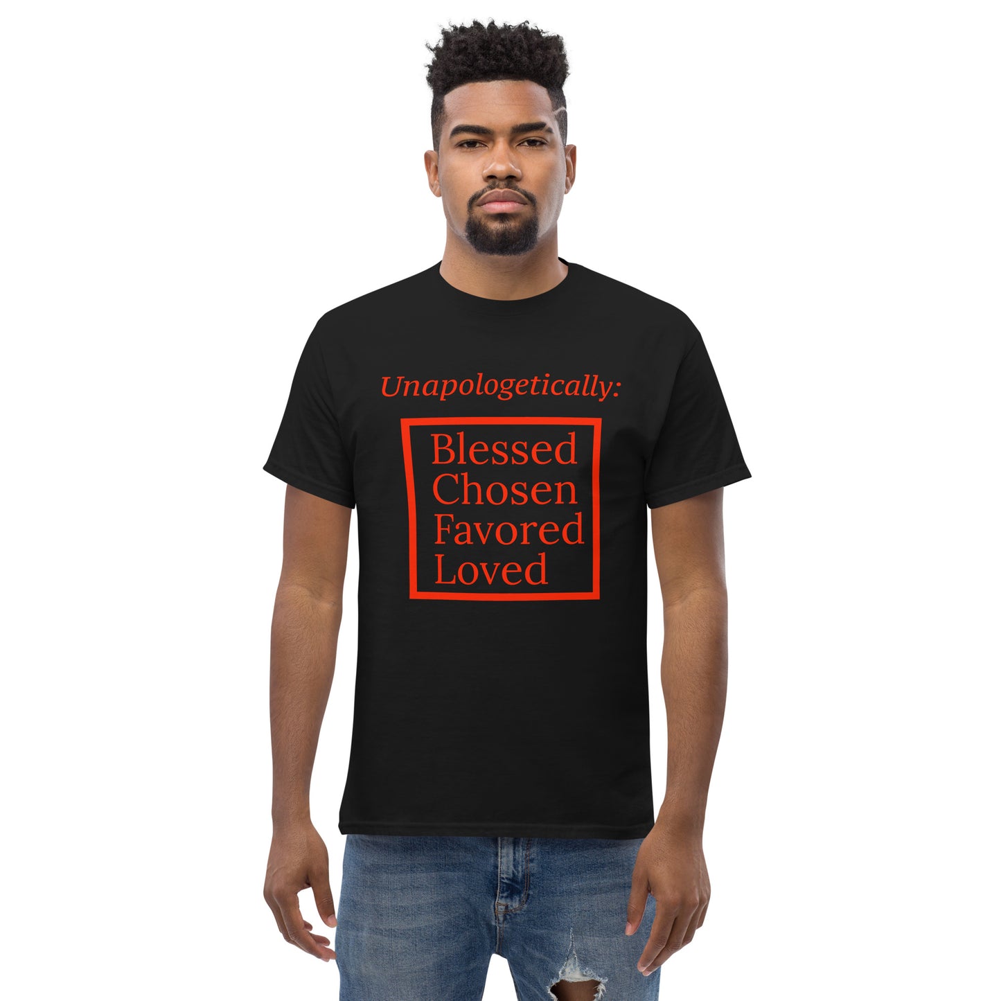 Unapologetic short-sleeved classic t-shirt (men) - Red Print