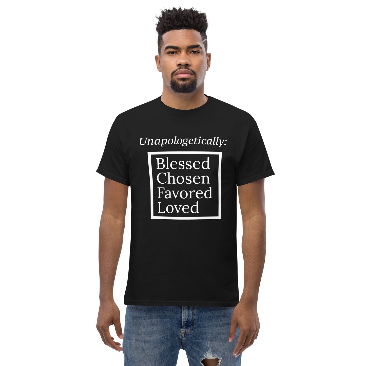 Unapologetic short-sleeved classic t-shirt (men) - White Print
