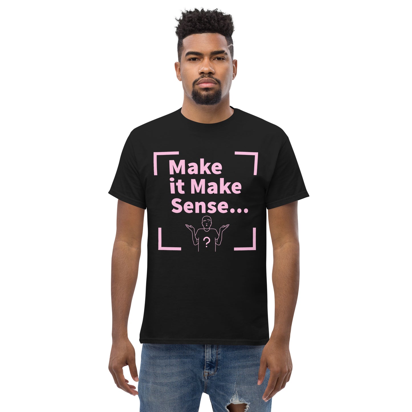 Make Sense Men's T-shirt - Light Pink print