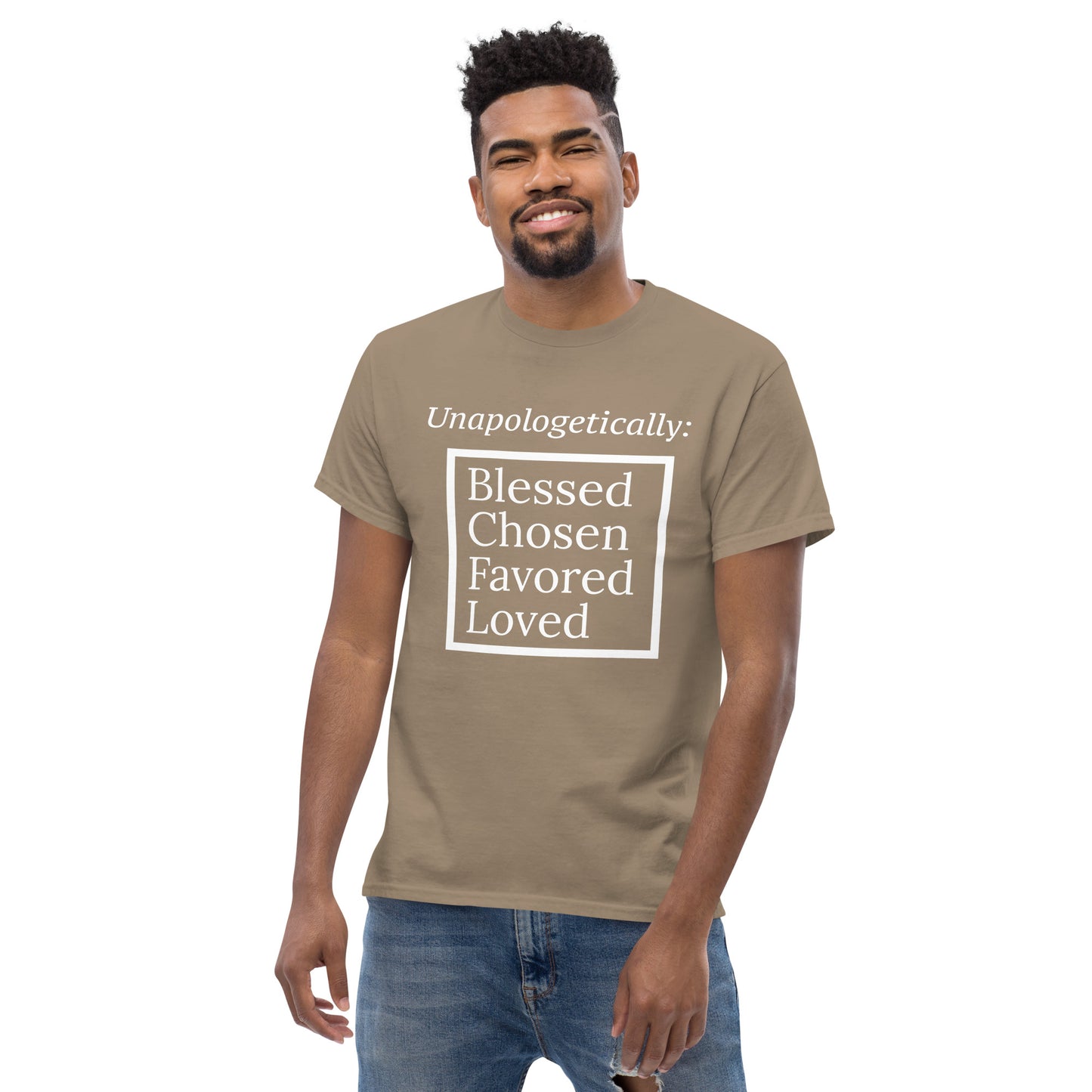 Unapologetic short-sleeved classic t-shirt (men) - White Print