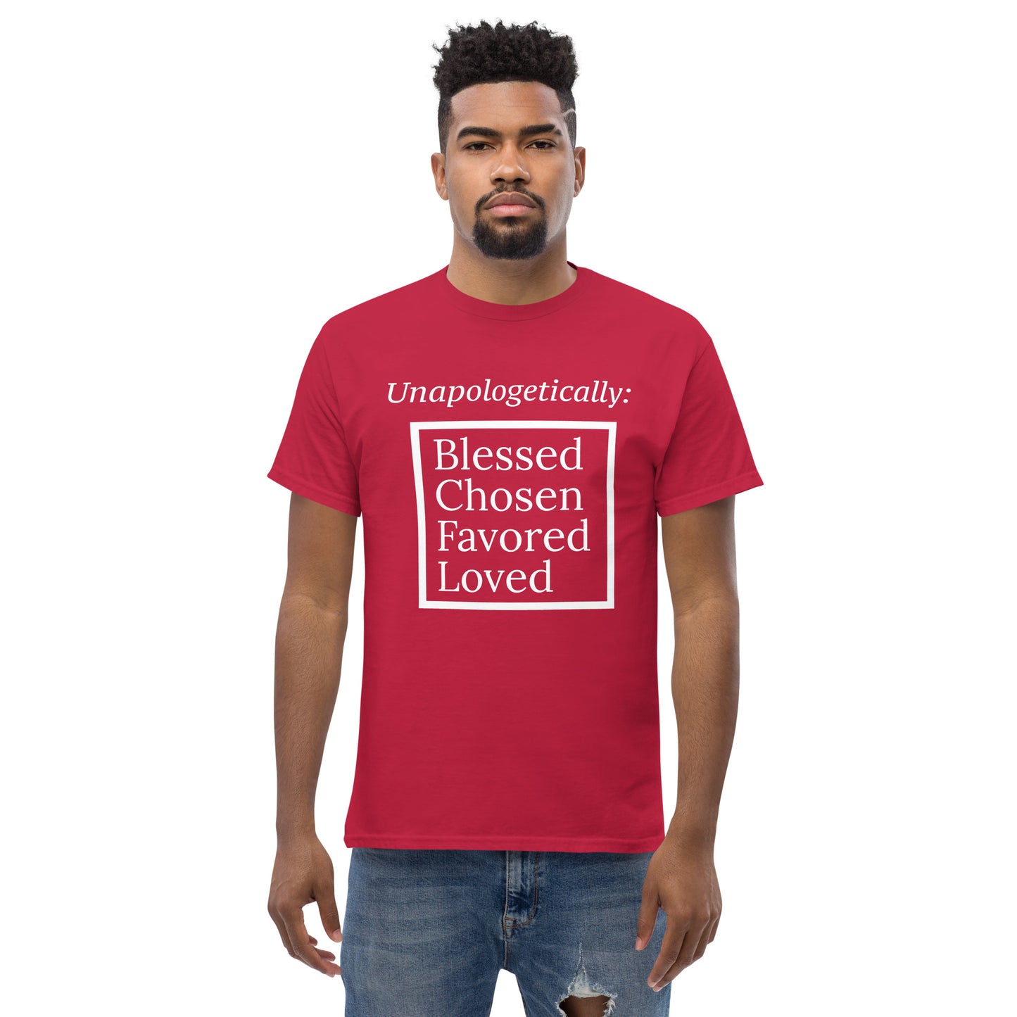 Unapologetic short-sleeved classic t-shirt (men) - White Print