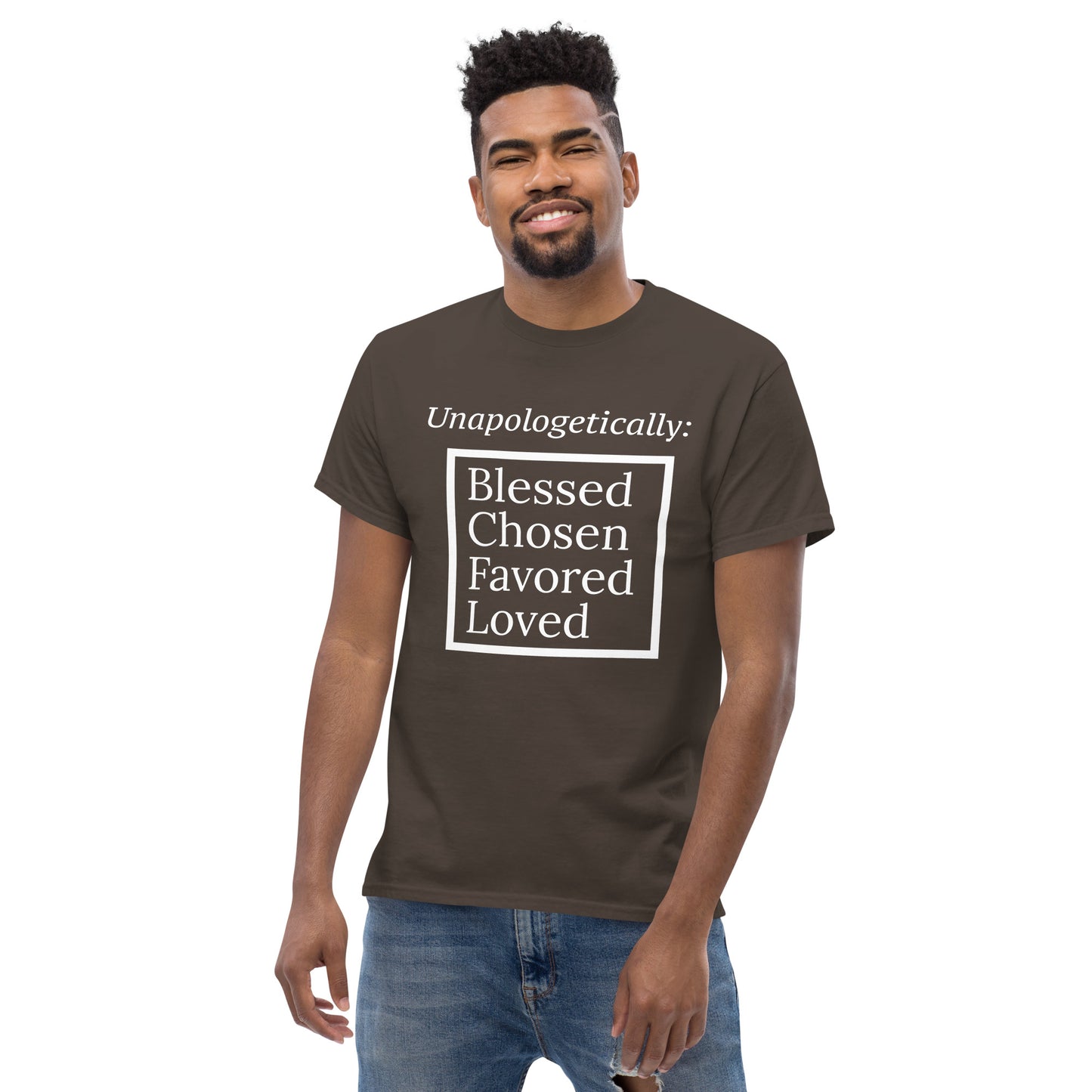 Unapologetic short-sleeved classic t-shirt (men) - White Print
