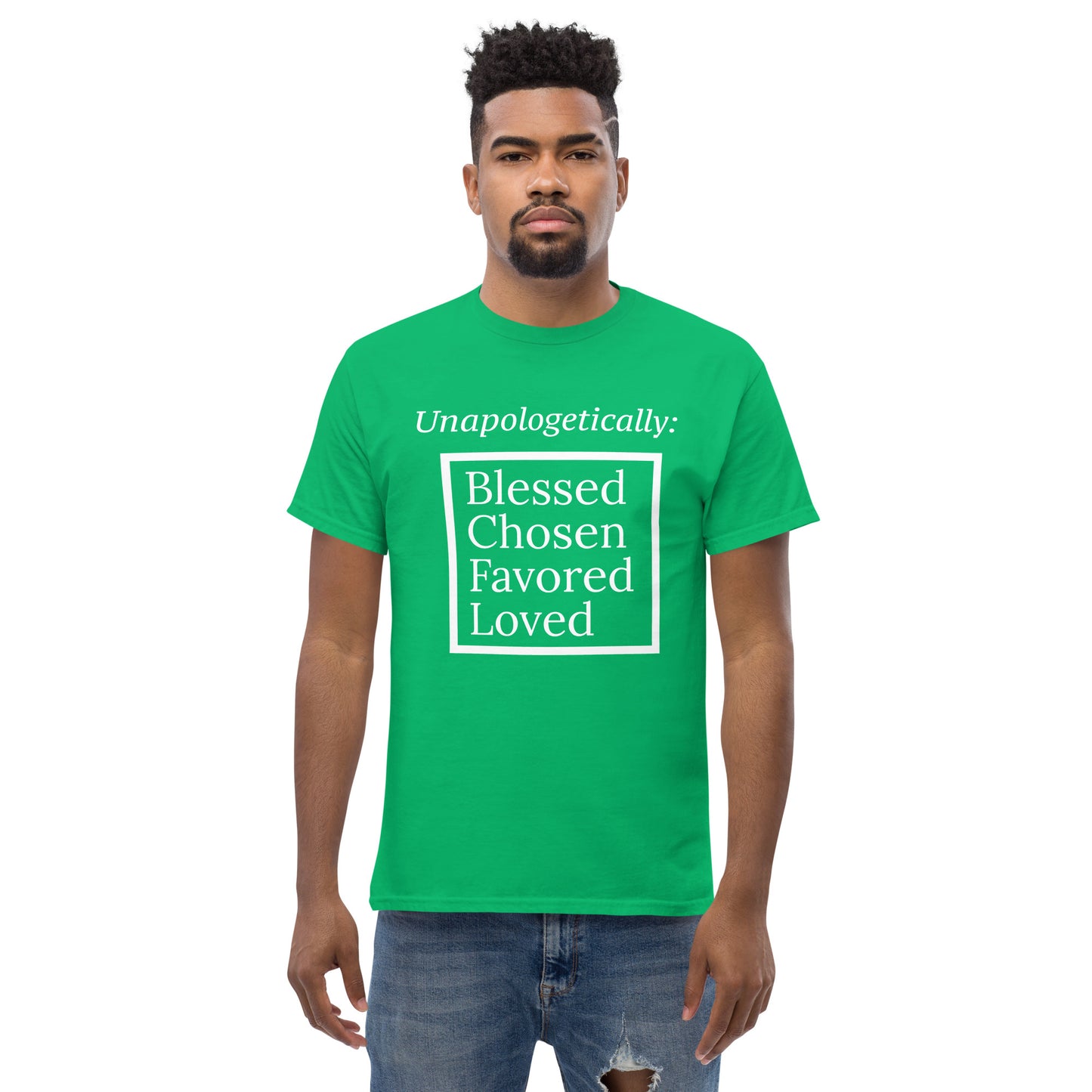 Unapologetic short-sleeved classic t-shirt (men) - White Print