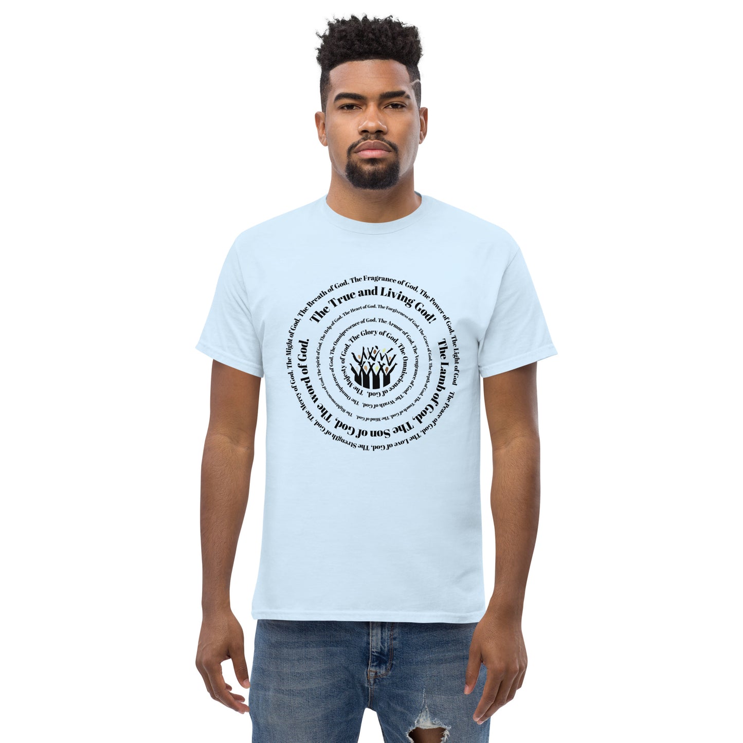 Attributes of God Men's cotton tee - Black print