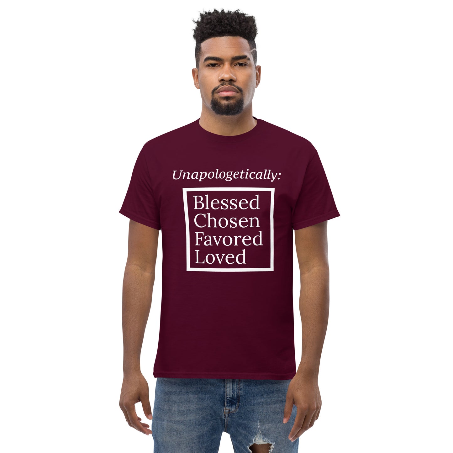 Unapologetic short-sleeved classic t-shirt (men) - White Print
