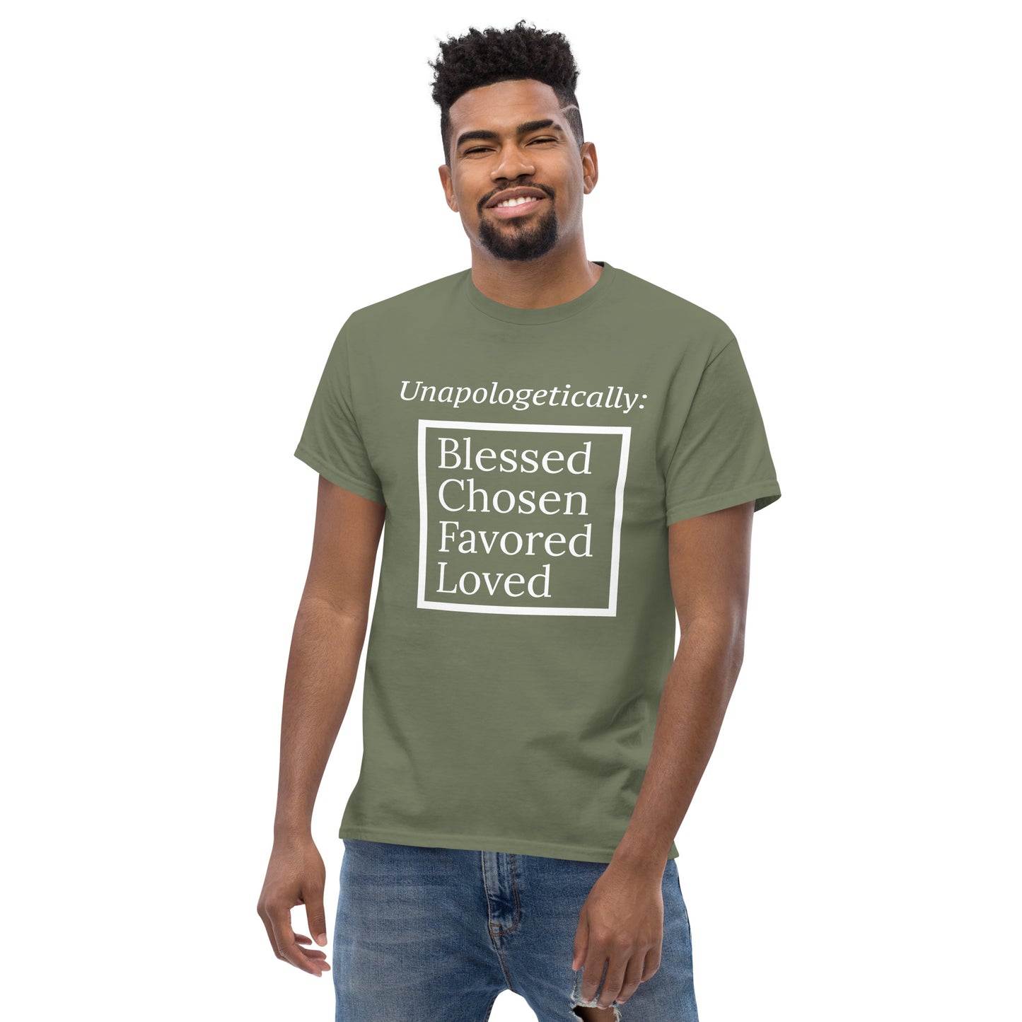 Unapologetic short-sleeved classic t-shirt (men) - White Print