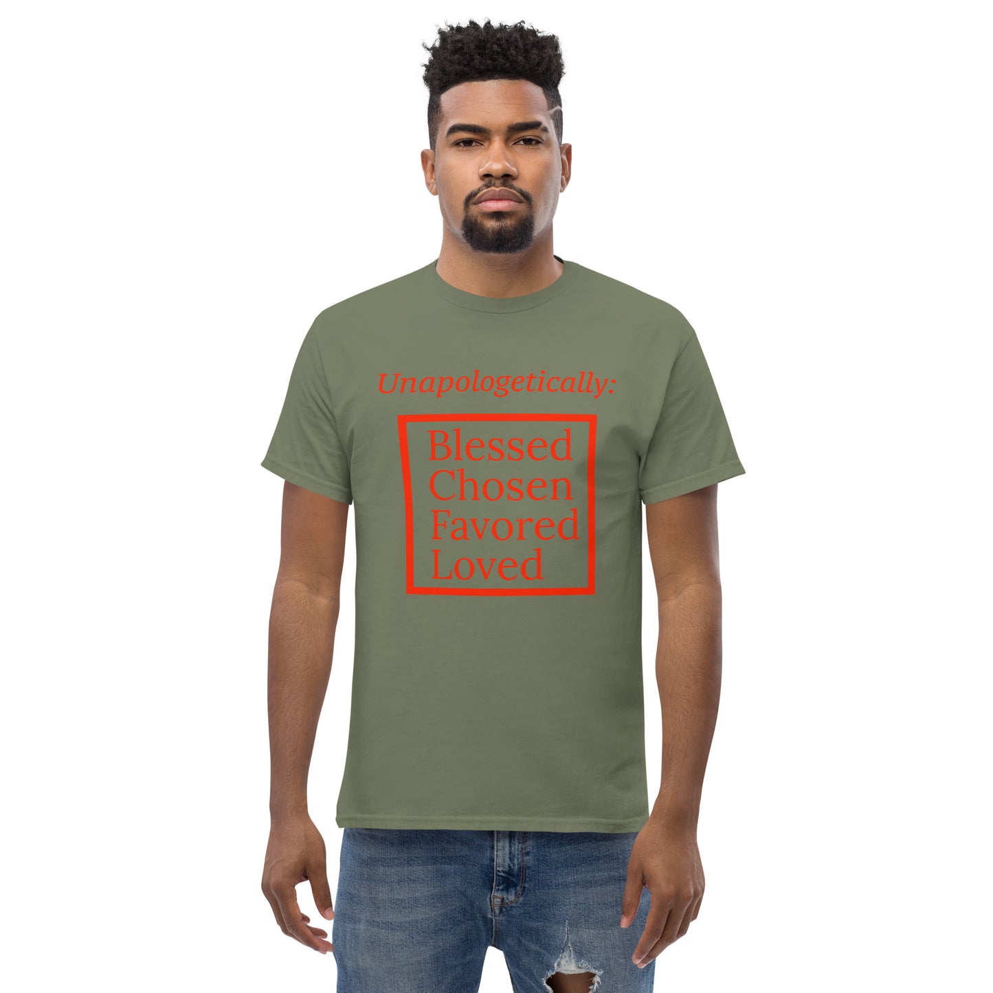 Unapologetic short-sleeved classic t-shirt (men) - Red Print