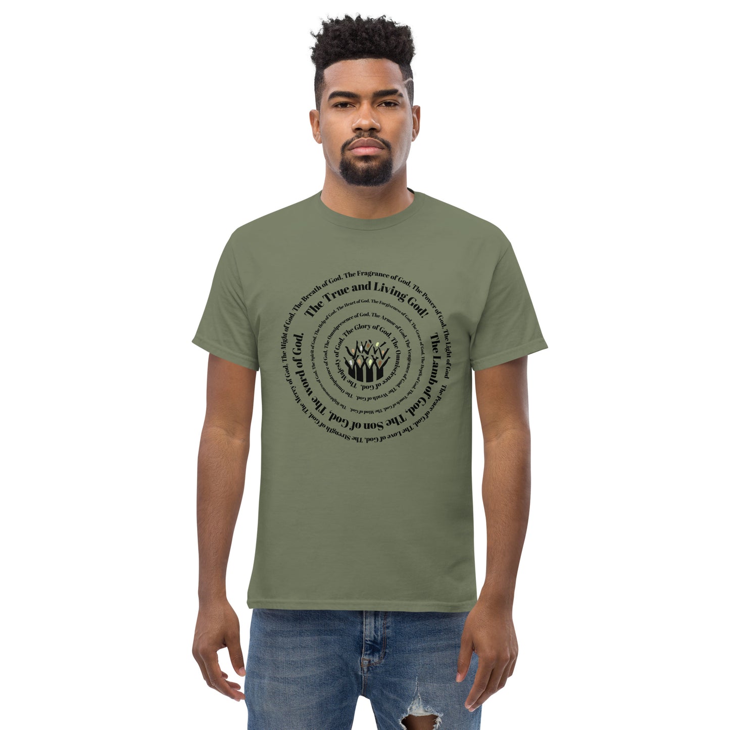 Attributes of God Men's cotton tee - Black print