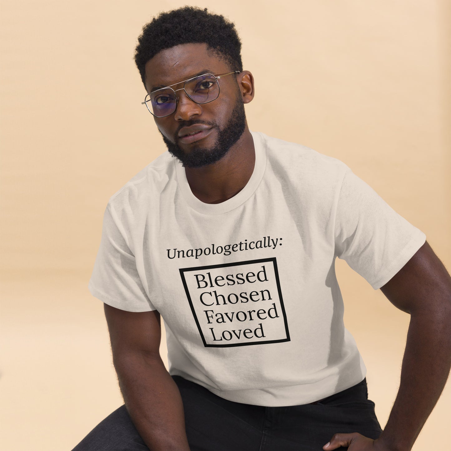 Unapologetic short-sleeved classic t-shirt (men) - Black Print