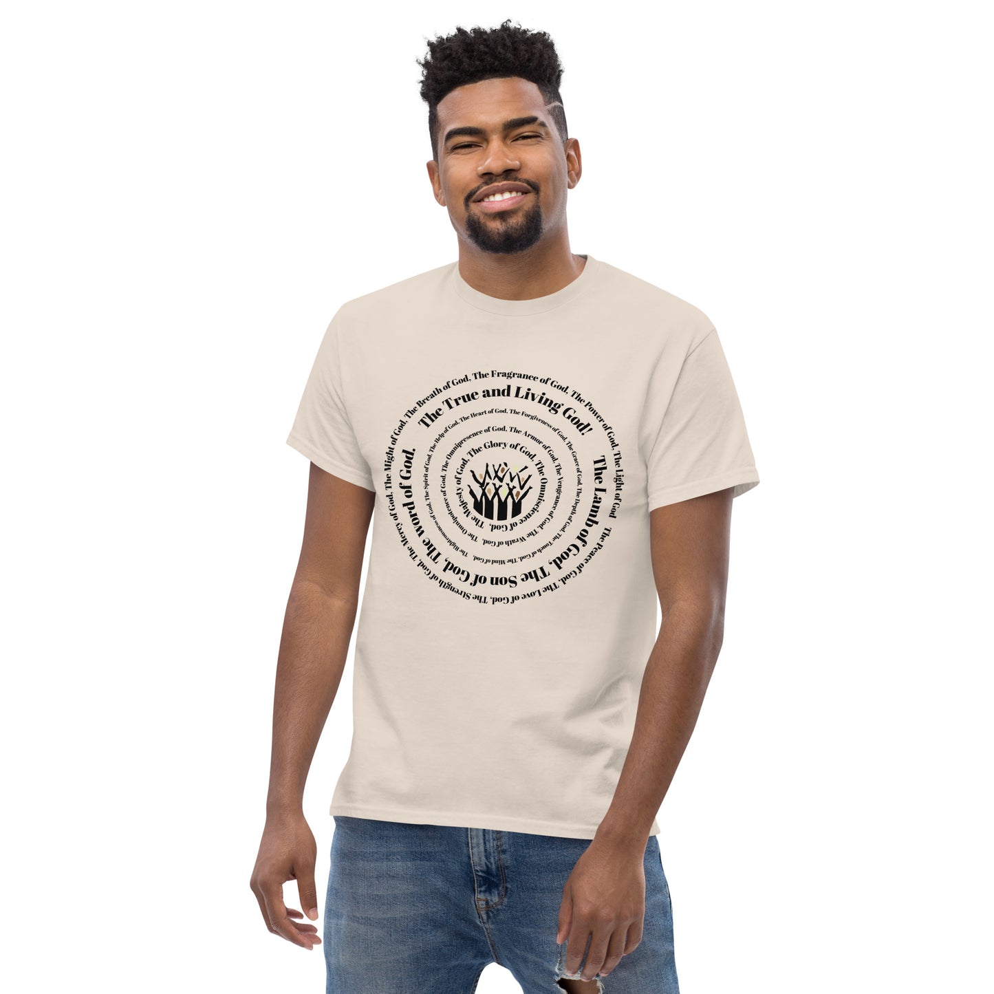 Attributes of God Men's cotton tee - Black print