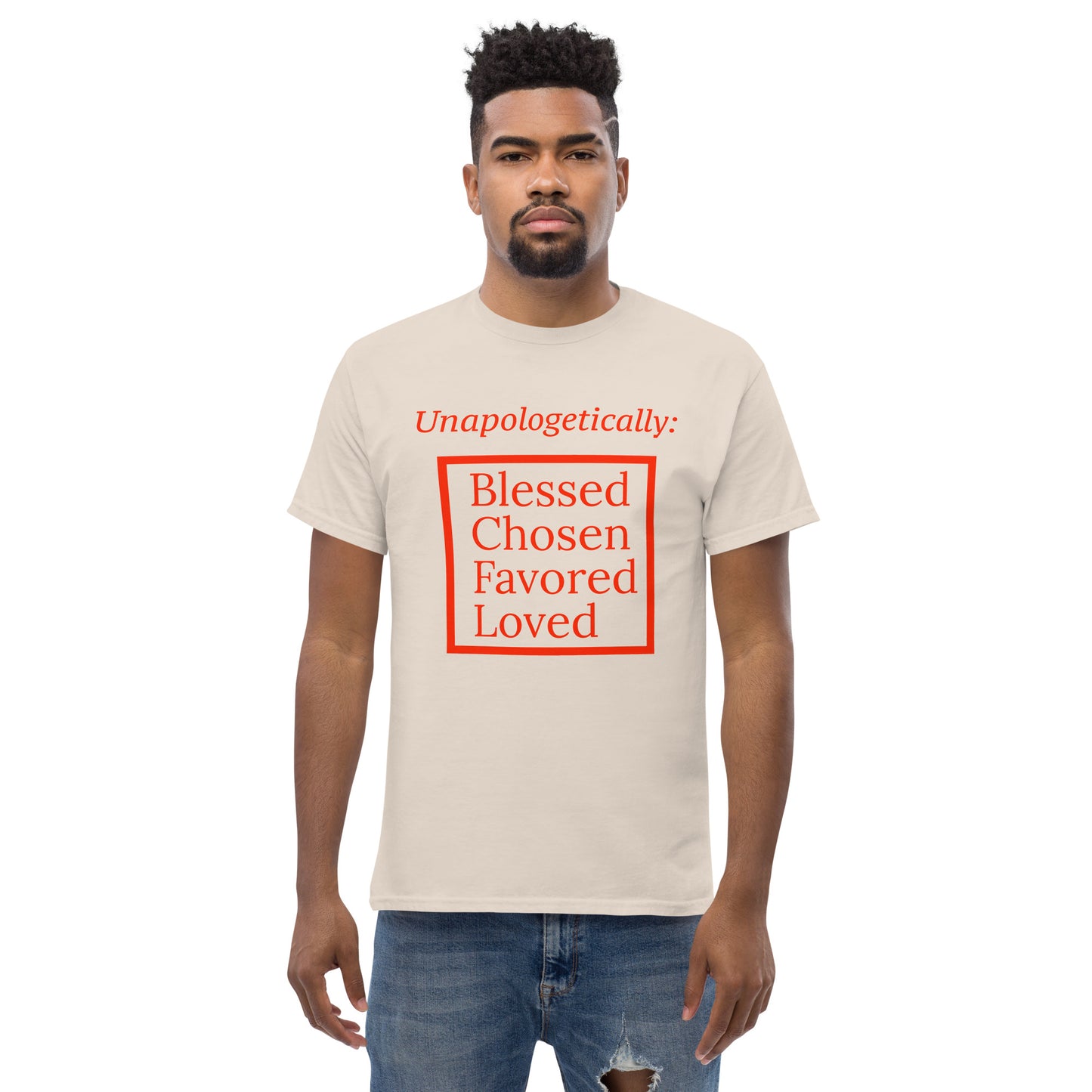 Unapologetic short-sleeved classic t-shirt (men) - Red Print