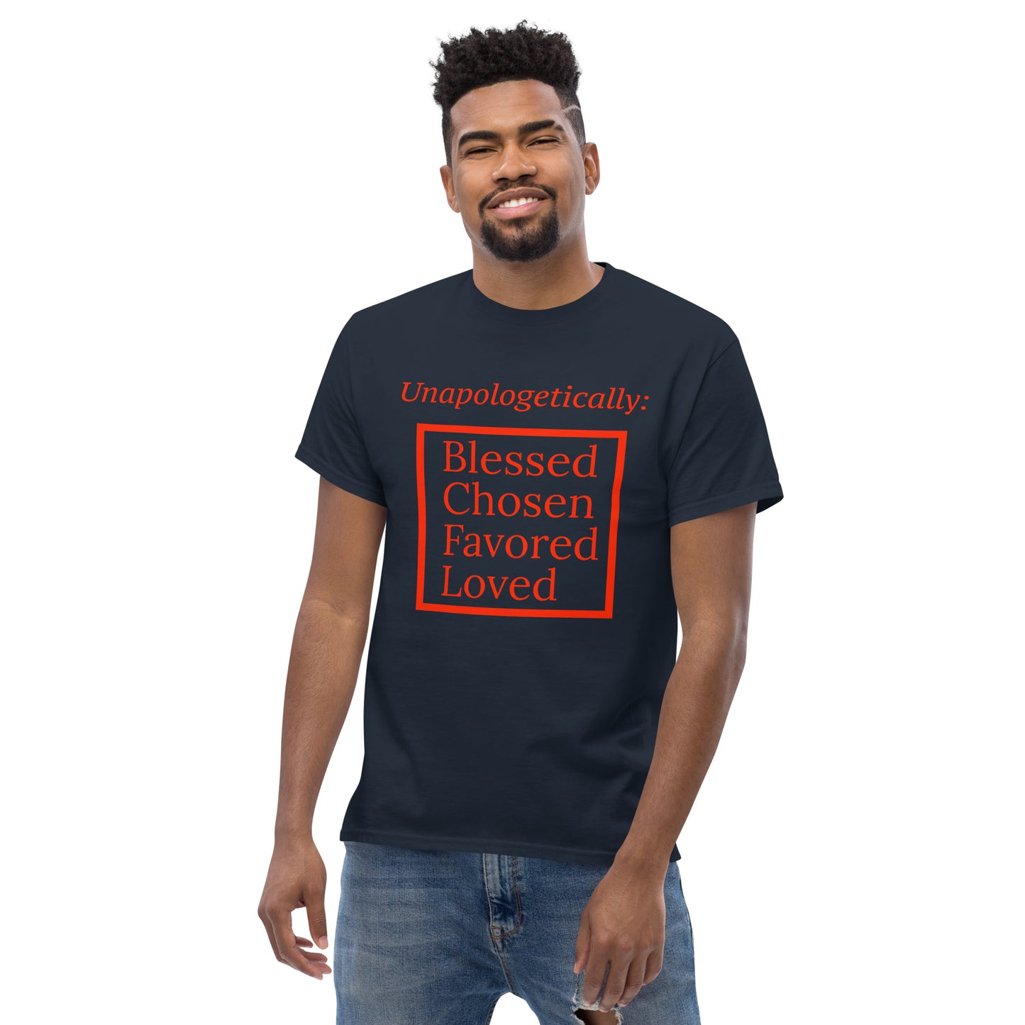 Unapologetic short-sleeved classic t-shirt (men) - Red Print