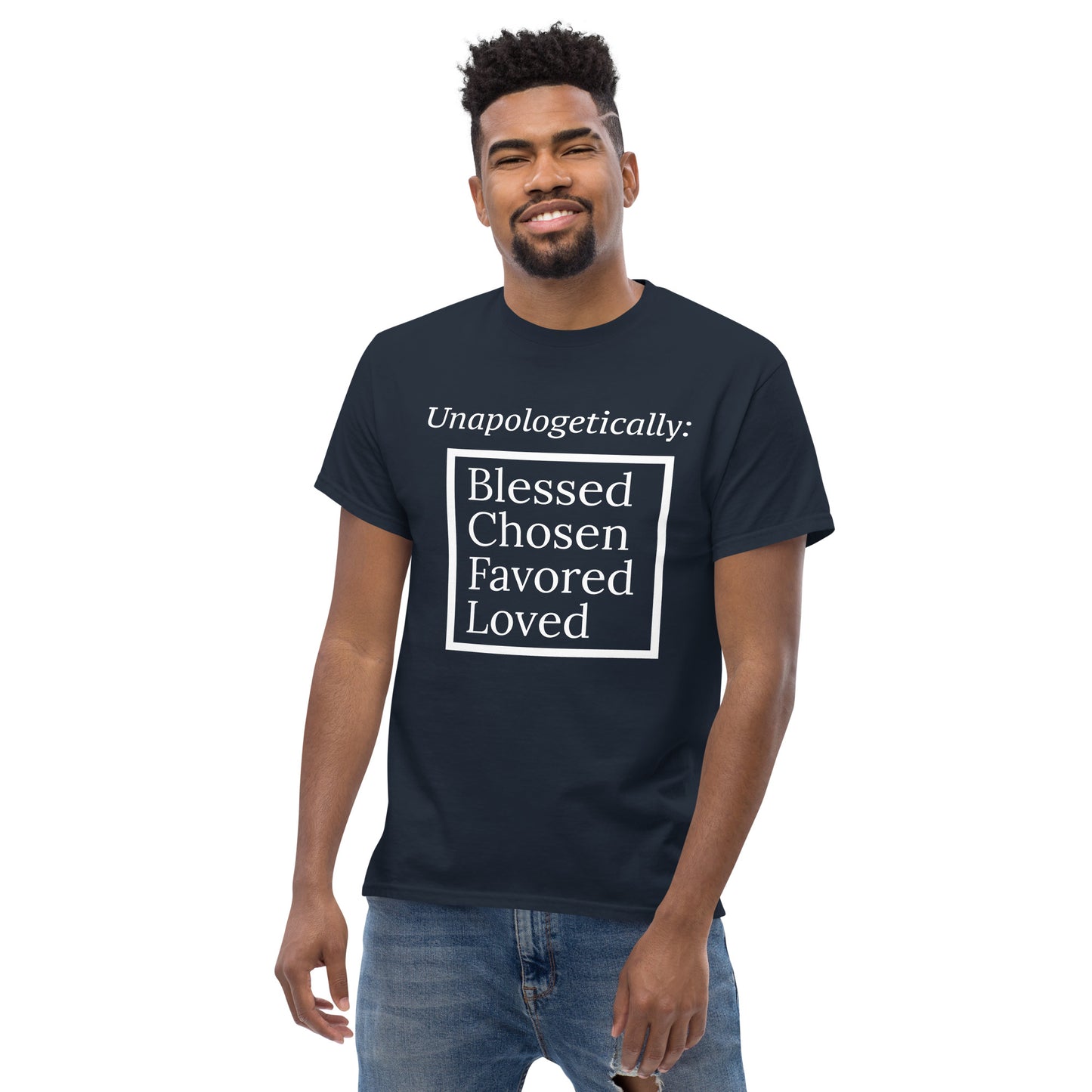 Unapologetic short-sleeved classic t-shirt (men) - White Print