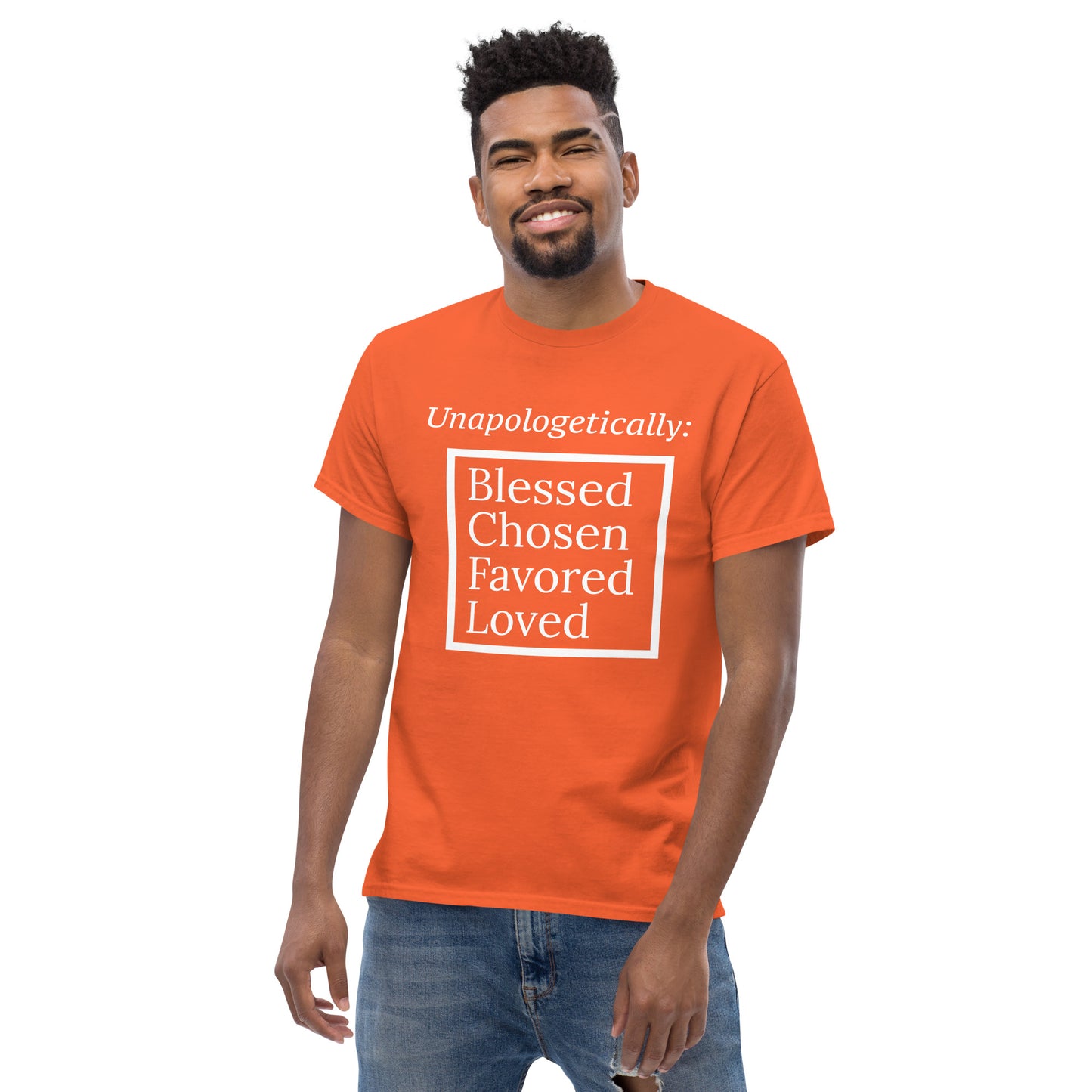 Unapologetic short-sleeved classic t-shirt (men) - White Print