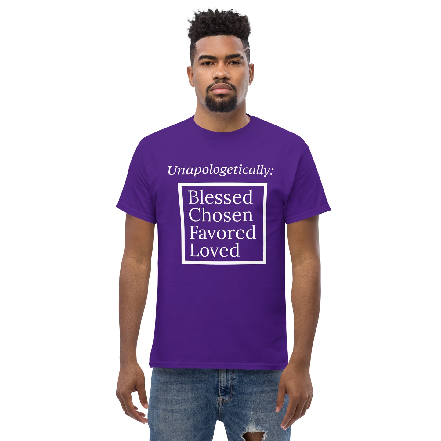 Unapologetic short-sleeved classic t-shirt (men) - White Print