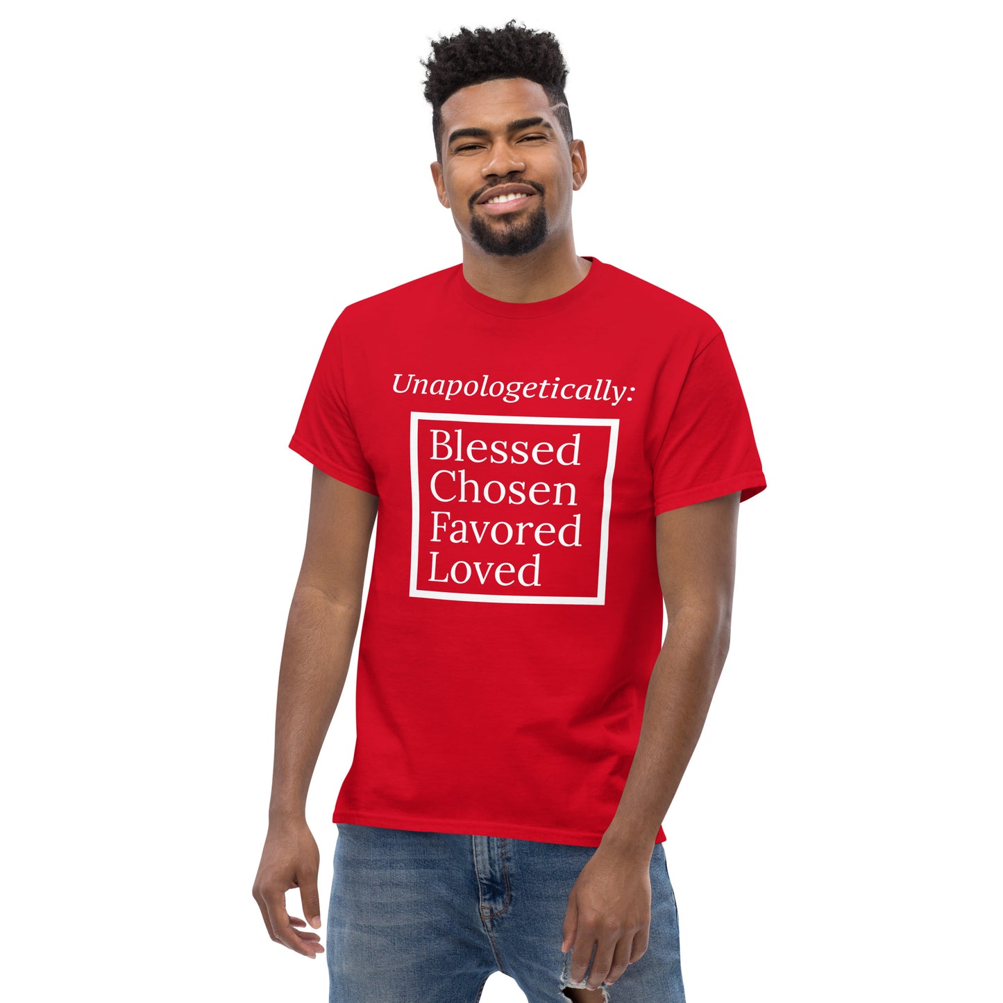 Unapologetic short-sleeved classic t-shirt (men) - White Print