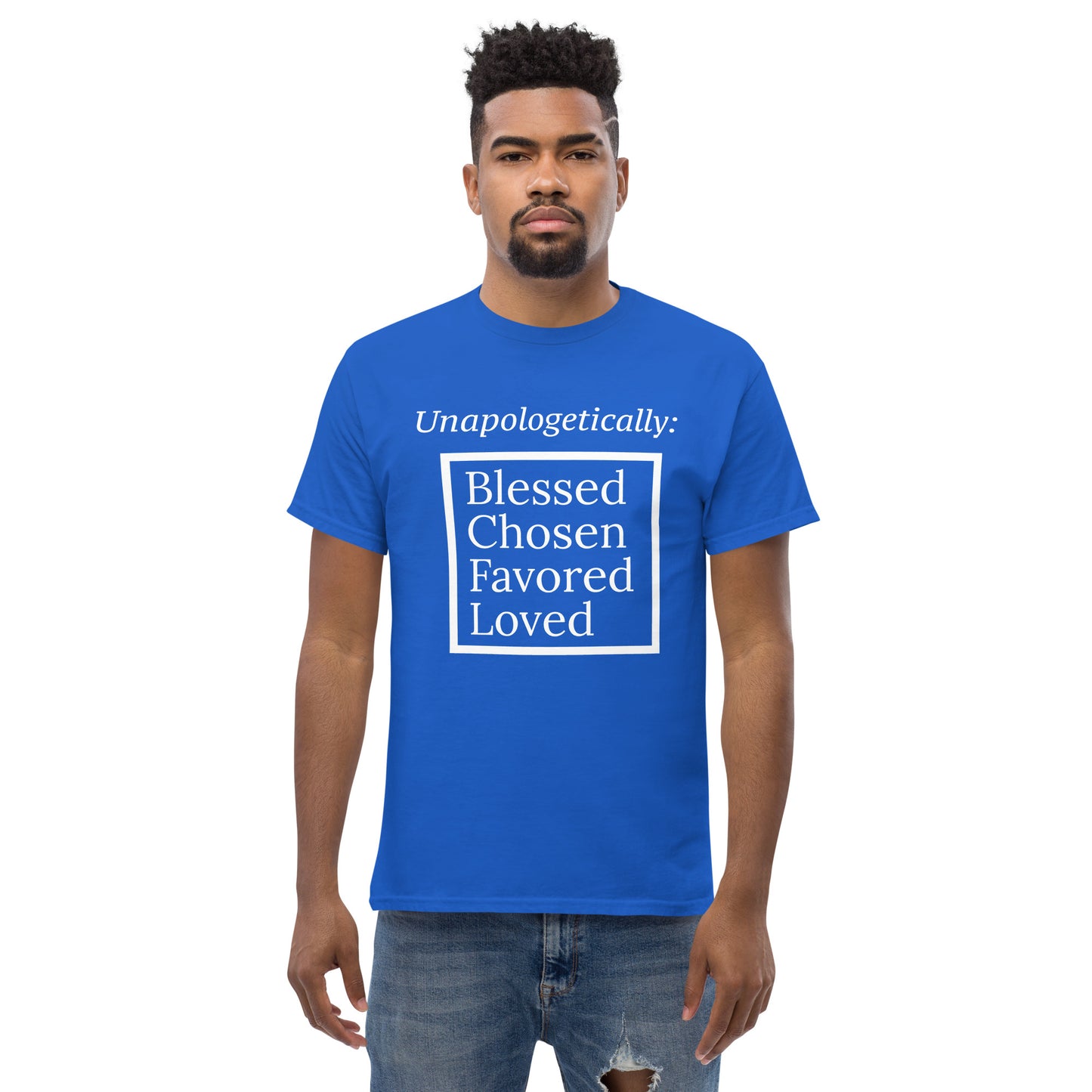 Unapologetic short-sleeved classic t-shirt (men) - White Print