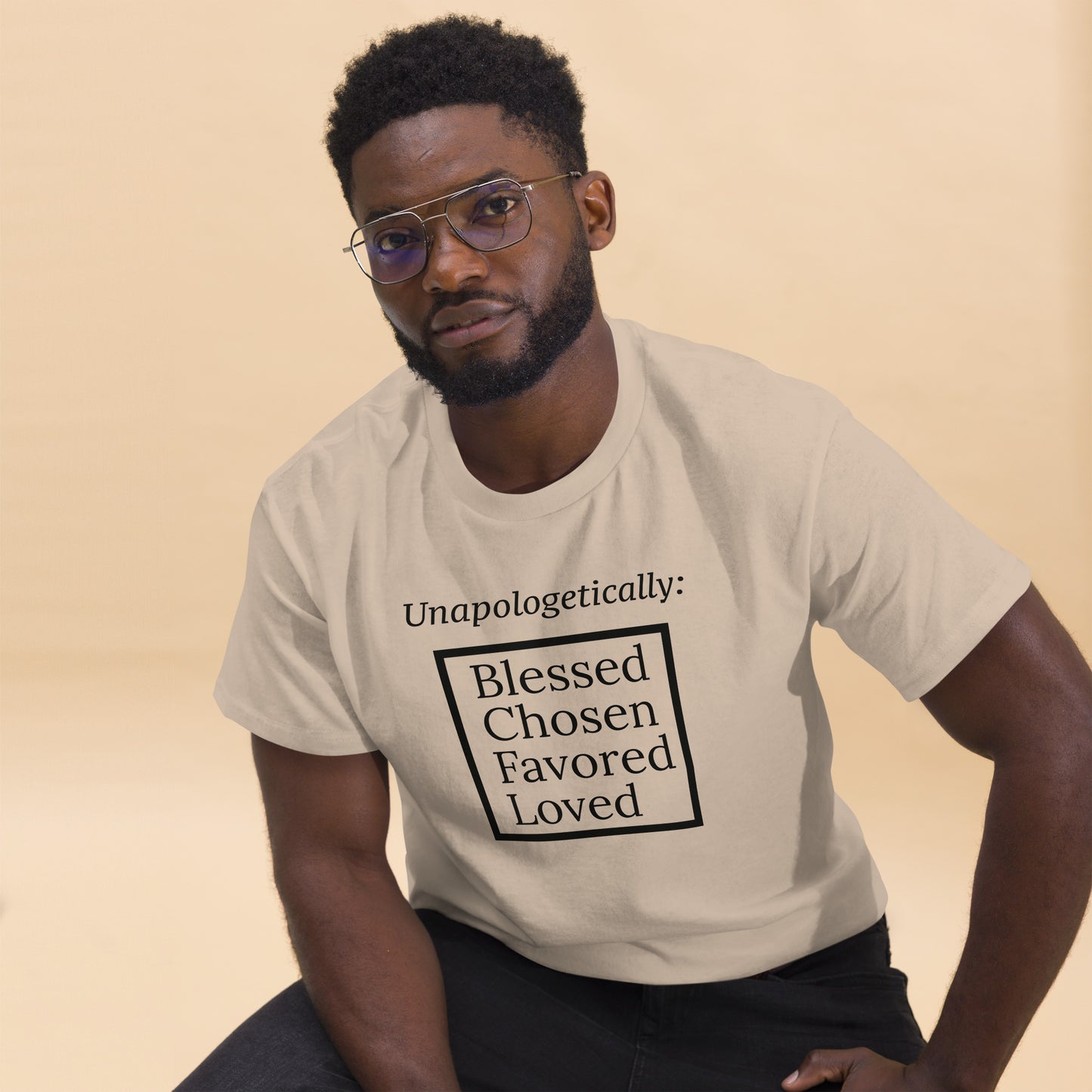 Unapologetic short-sleeved classic t-shirt (men) - Black Print