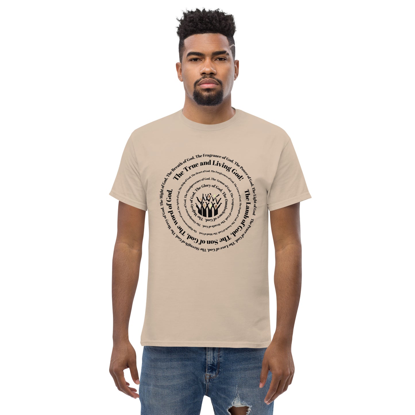 Attributes of God Men's cotton tee - Black print