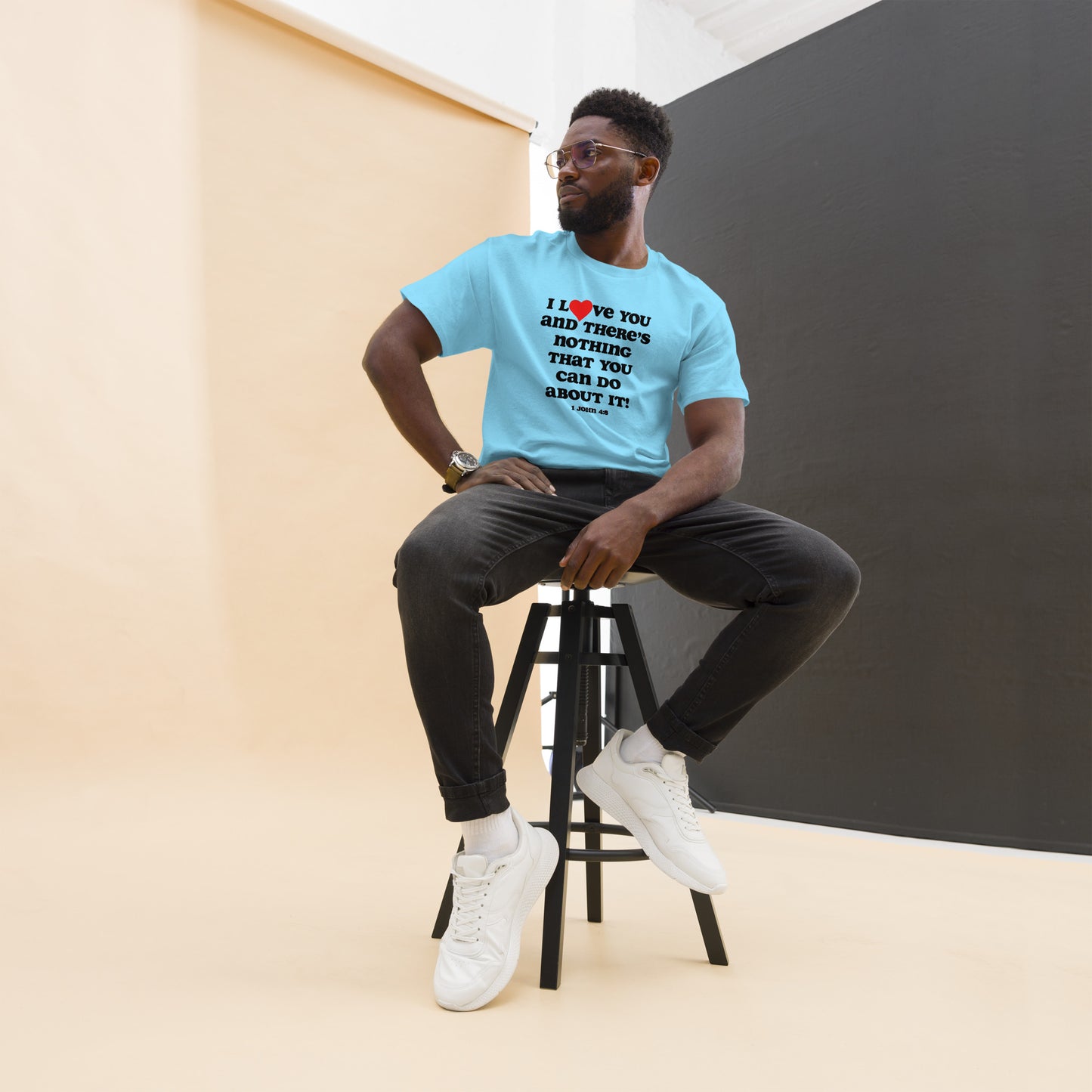 I Love You Men's tee - Black print