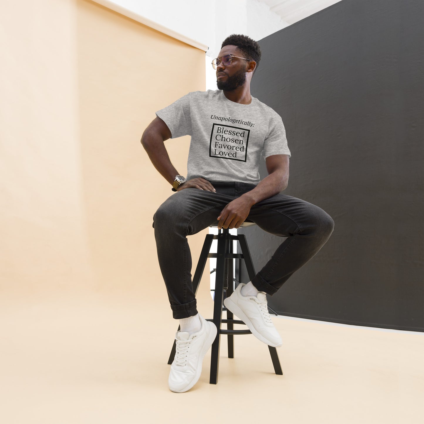 Unapologetic short-sleeved classic t-shirt (men) - Black Print