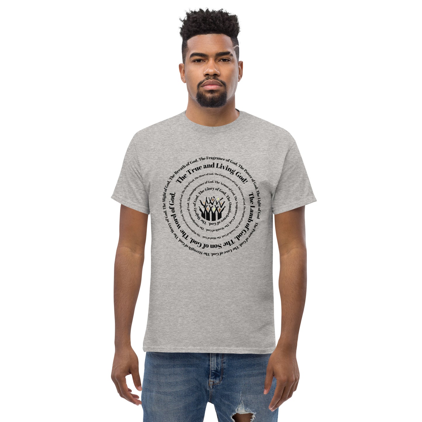 Attributes of God Men's cotton tee - Black print