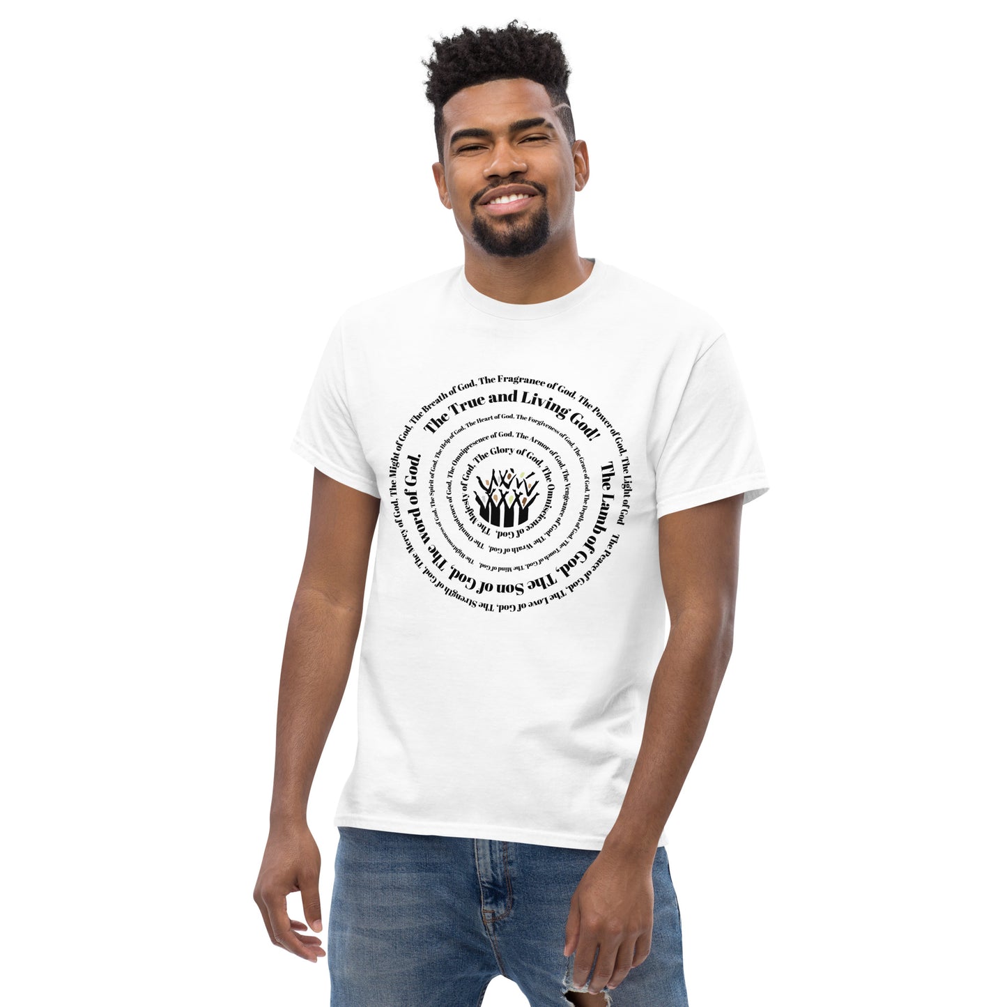 Attributes of God Men's cotton tee - Black print