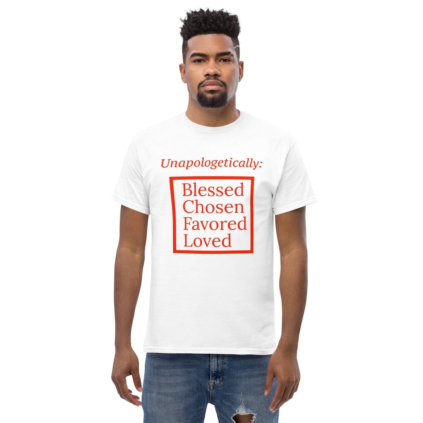 Unapologetic short-sleeved classic t-shirt (men) - Red Print