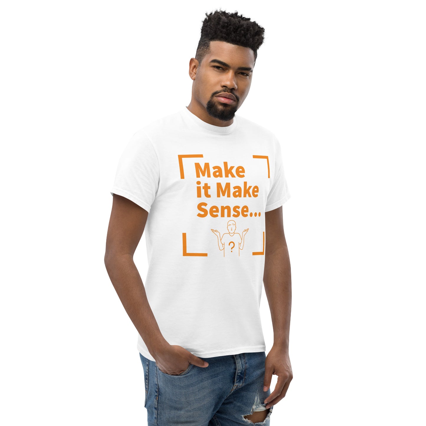 Make Sense Men's T-Shirt - Orange Print