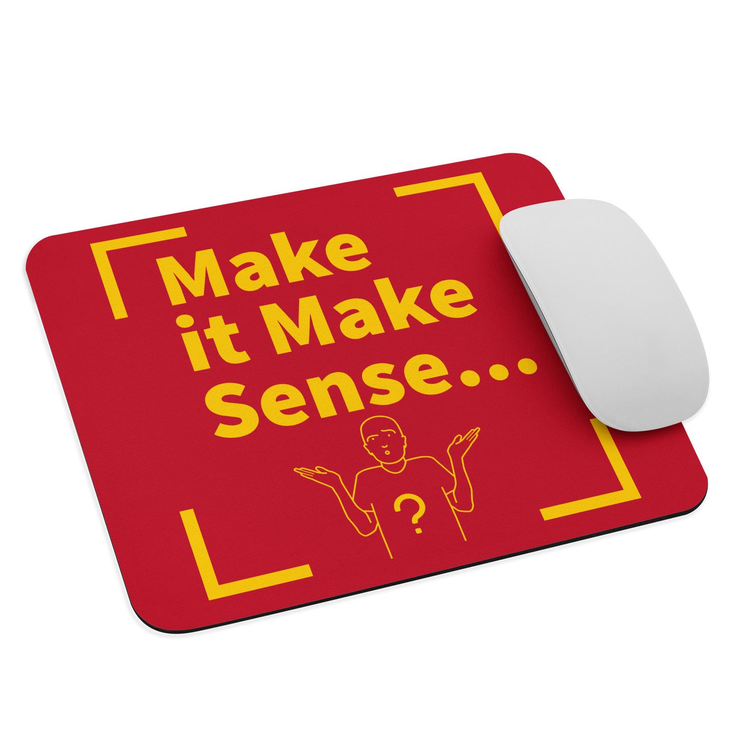 Make Sense Mouse Pad - Red/Gold | Christian Inspirational Desk Accessory