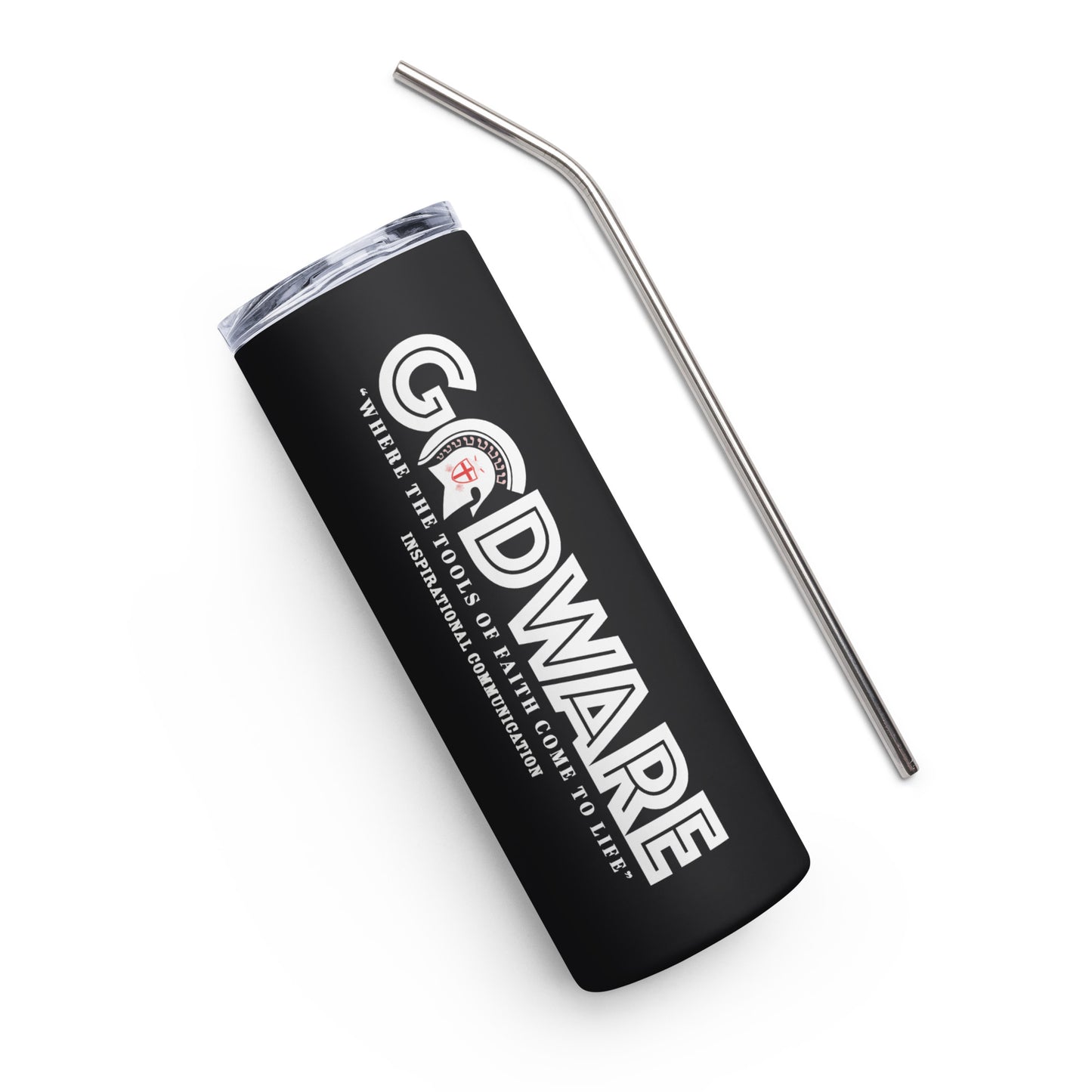 GodWare Logo Stainless steel tumbler - Black/White