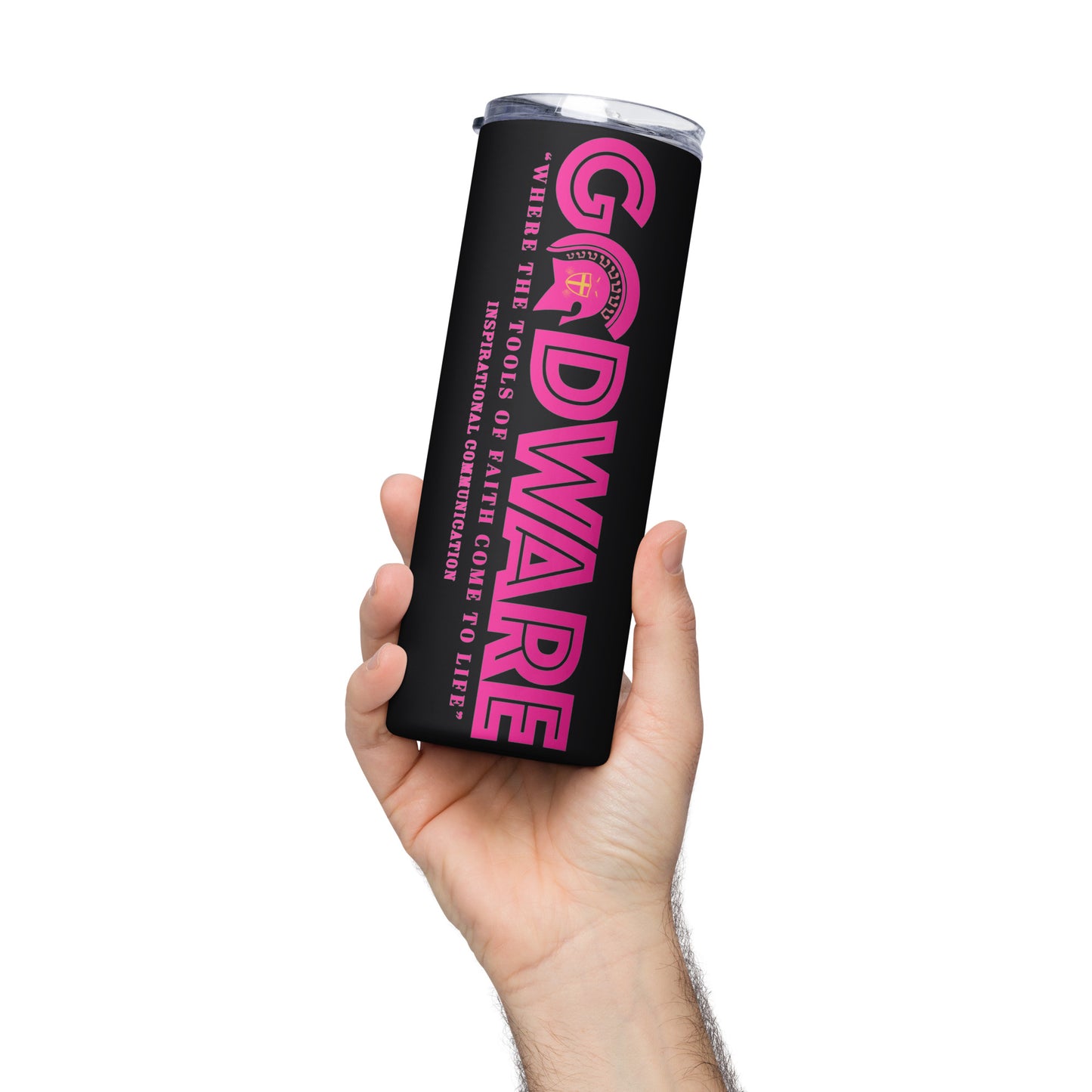 Godware logo Stainless steel tumbler - Pink print