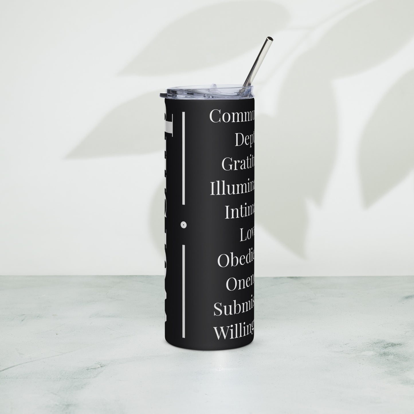 Worship inspirational stainless steel tumbler (Black)