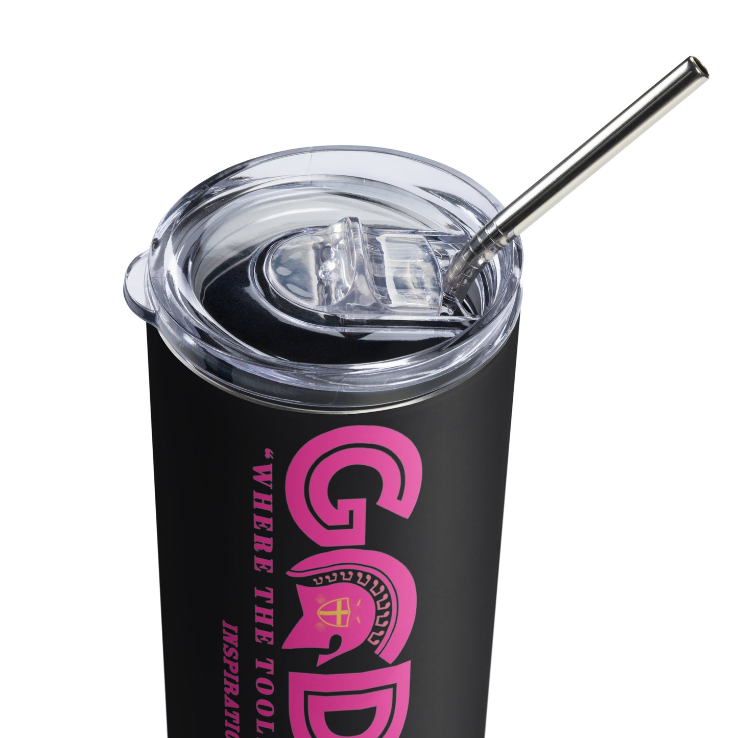 Godware logo Stainless steel tumbler - Pink print