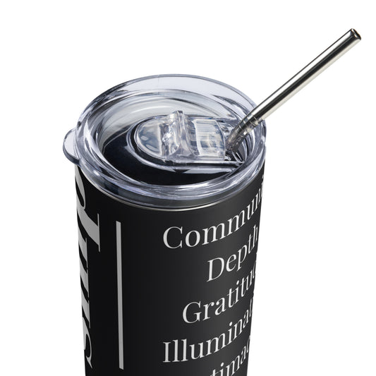 Worship inspirational stainless steel tumbler (Black)