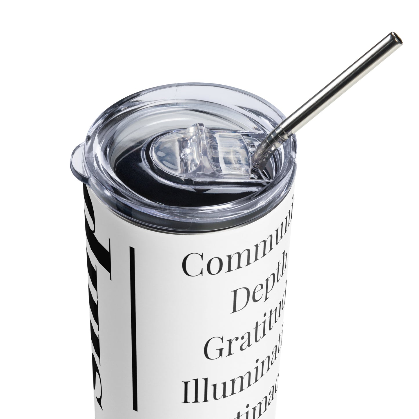 Worship inspirational stainless steel tumbler - White/Black