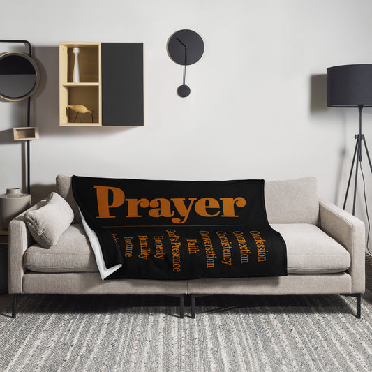 Prayer Velvety Soft Throw Blanket - Earthtone/Black