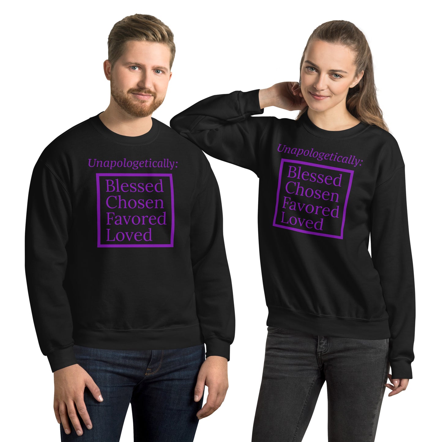 Unapologetic Inspirational Sweatshirt - Purple print
