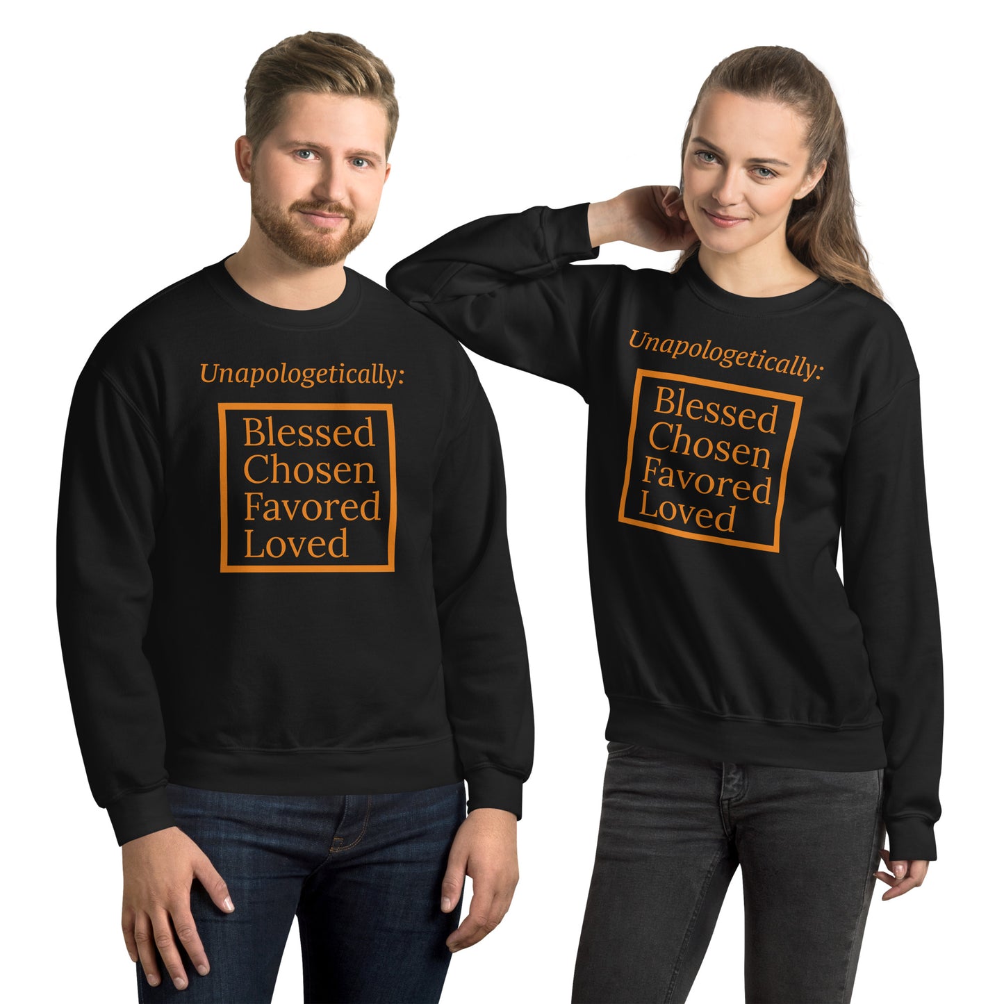 Unapologetic Inspirational Sweatshirt - Orange print