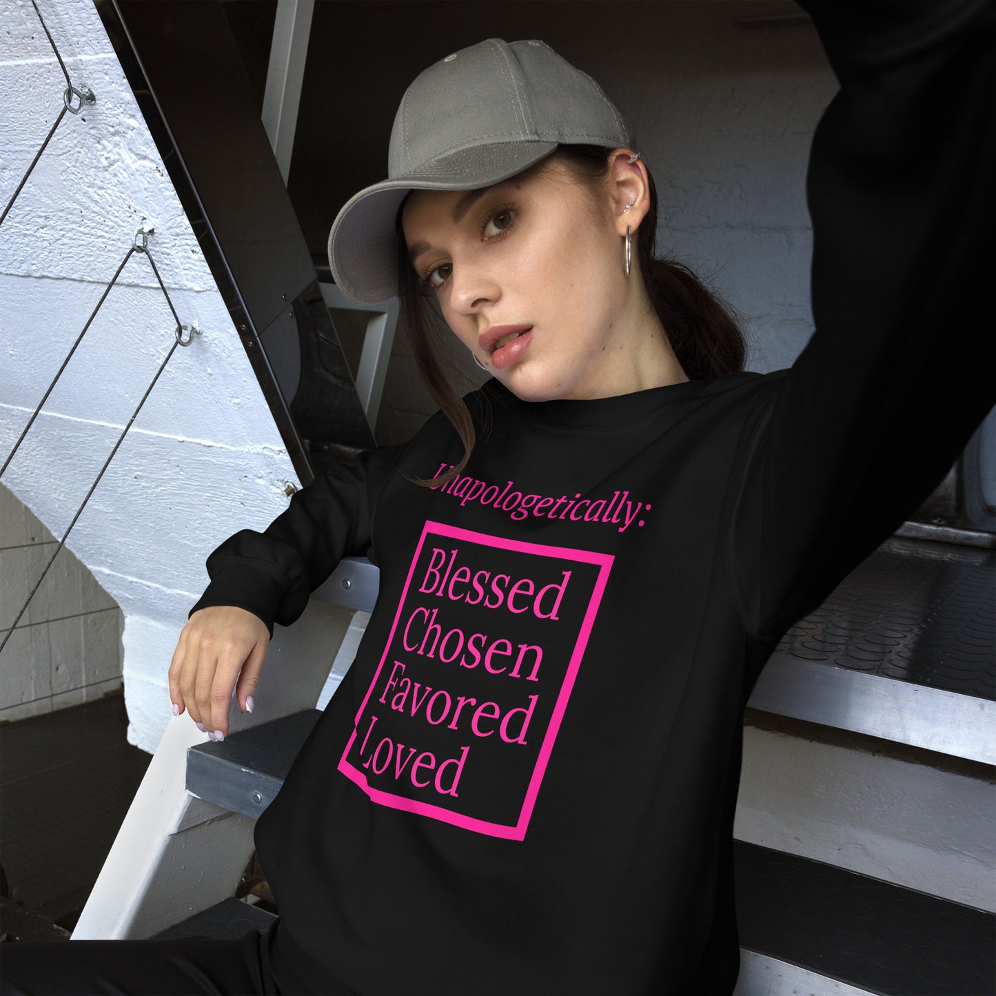 Unapologetic Inspirational Sweatshirt - Pink print