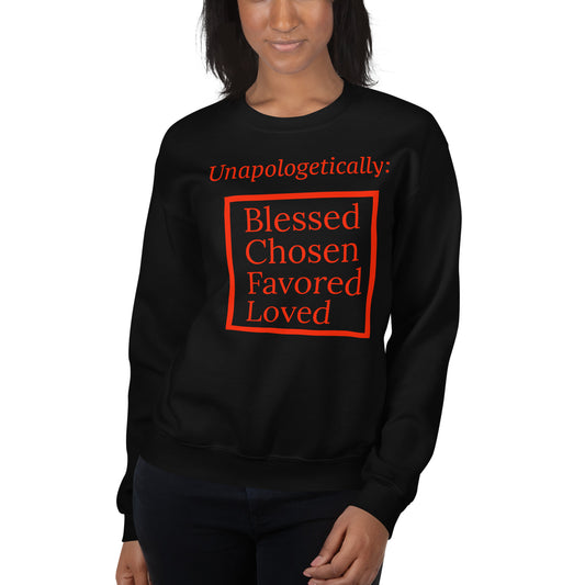Unapologetic Inspirational Sweatshirt - Red print