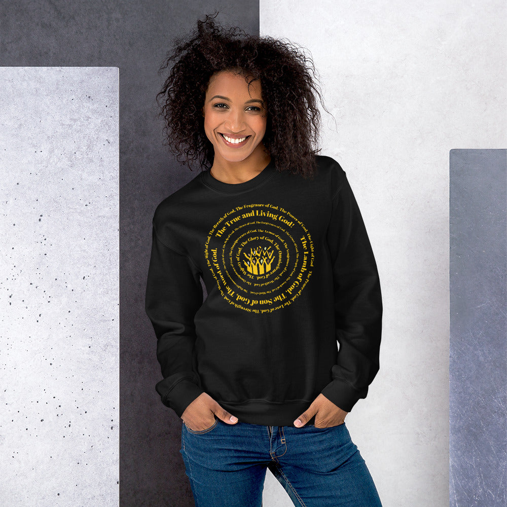 Attributes of God Crew Neck Sweatshirt - Gold Spiral