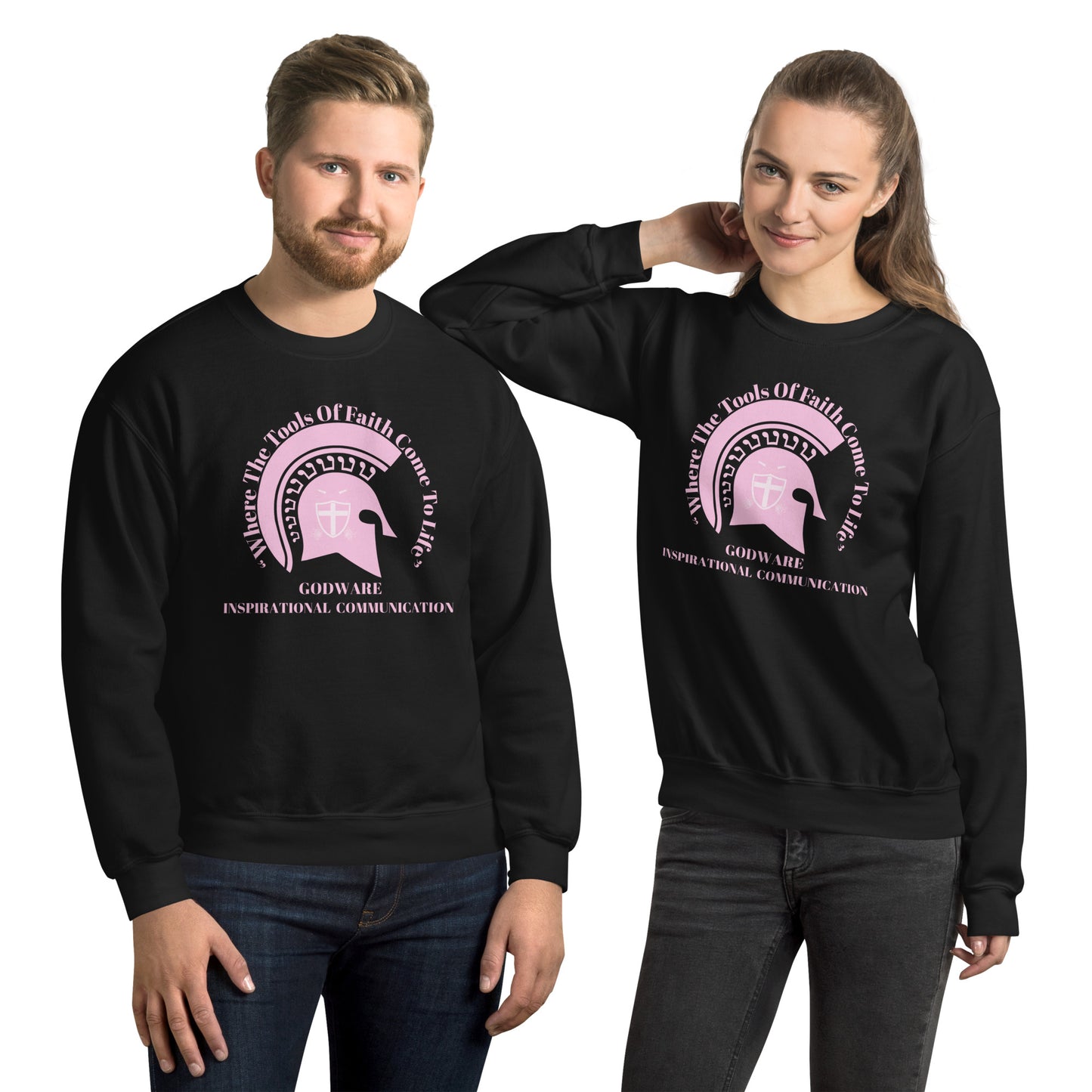 Godware Crew Neck Sweatshirt - Light pink logo