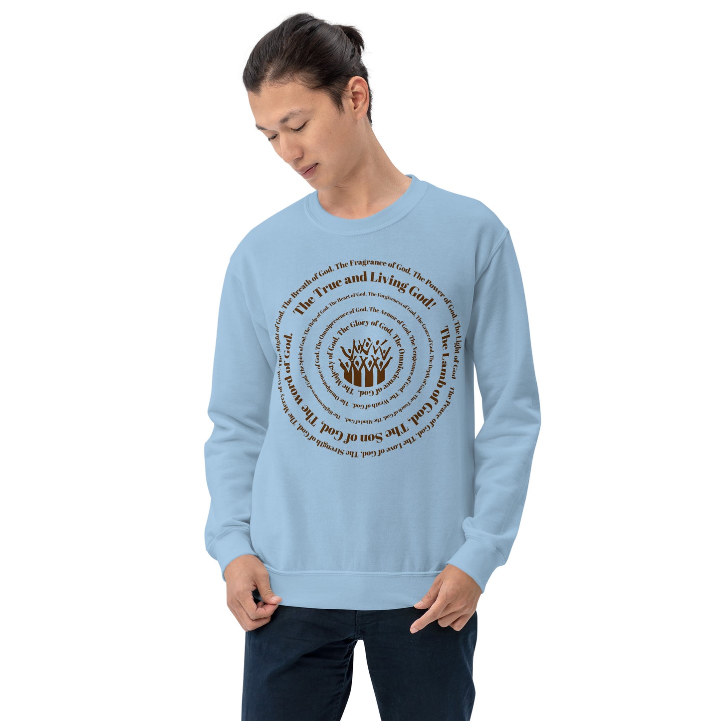 Attributes of God Crew Neck Sweatshirt - Brown Spiral