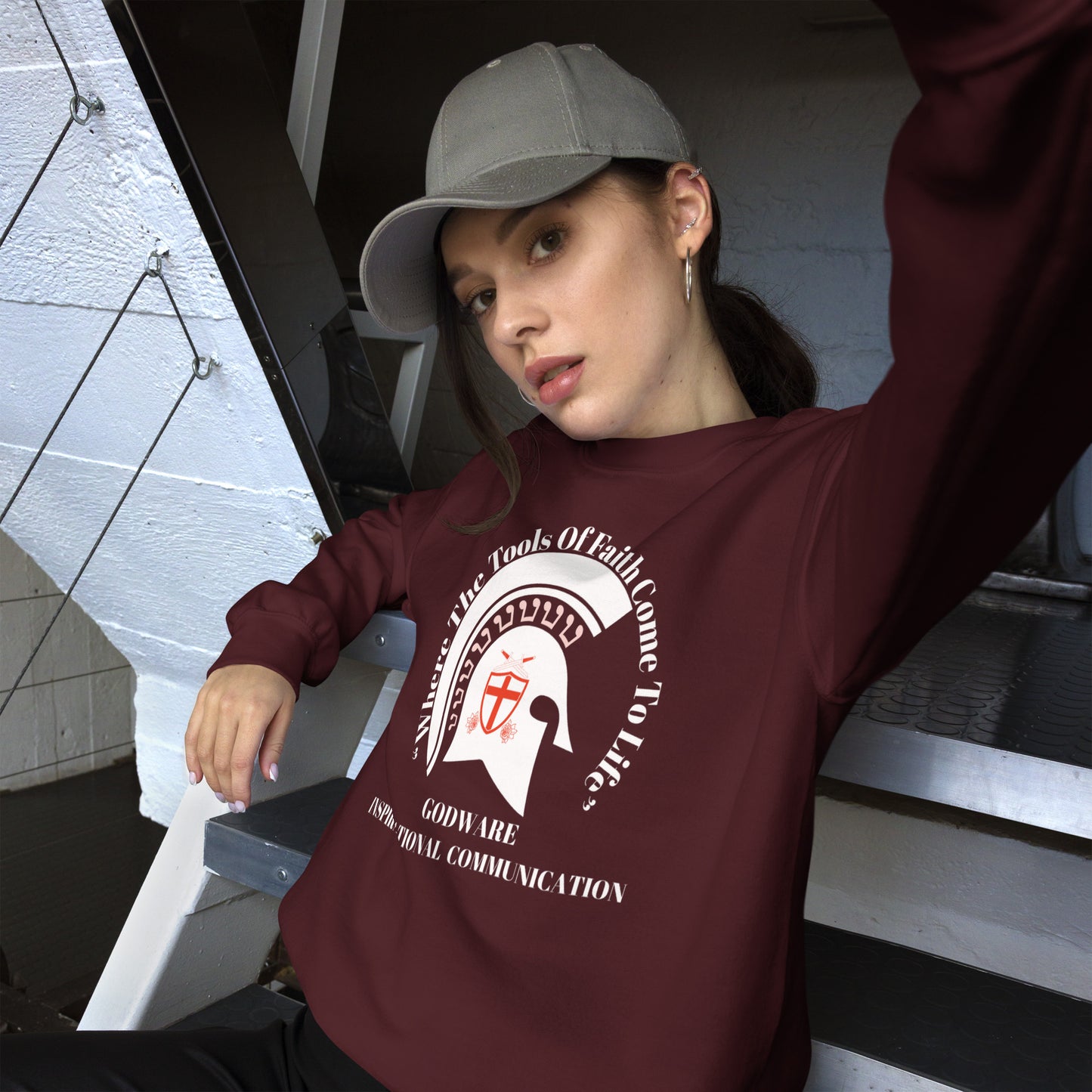 Godware Crew Neck Sweatshirt - White logo