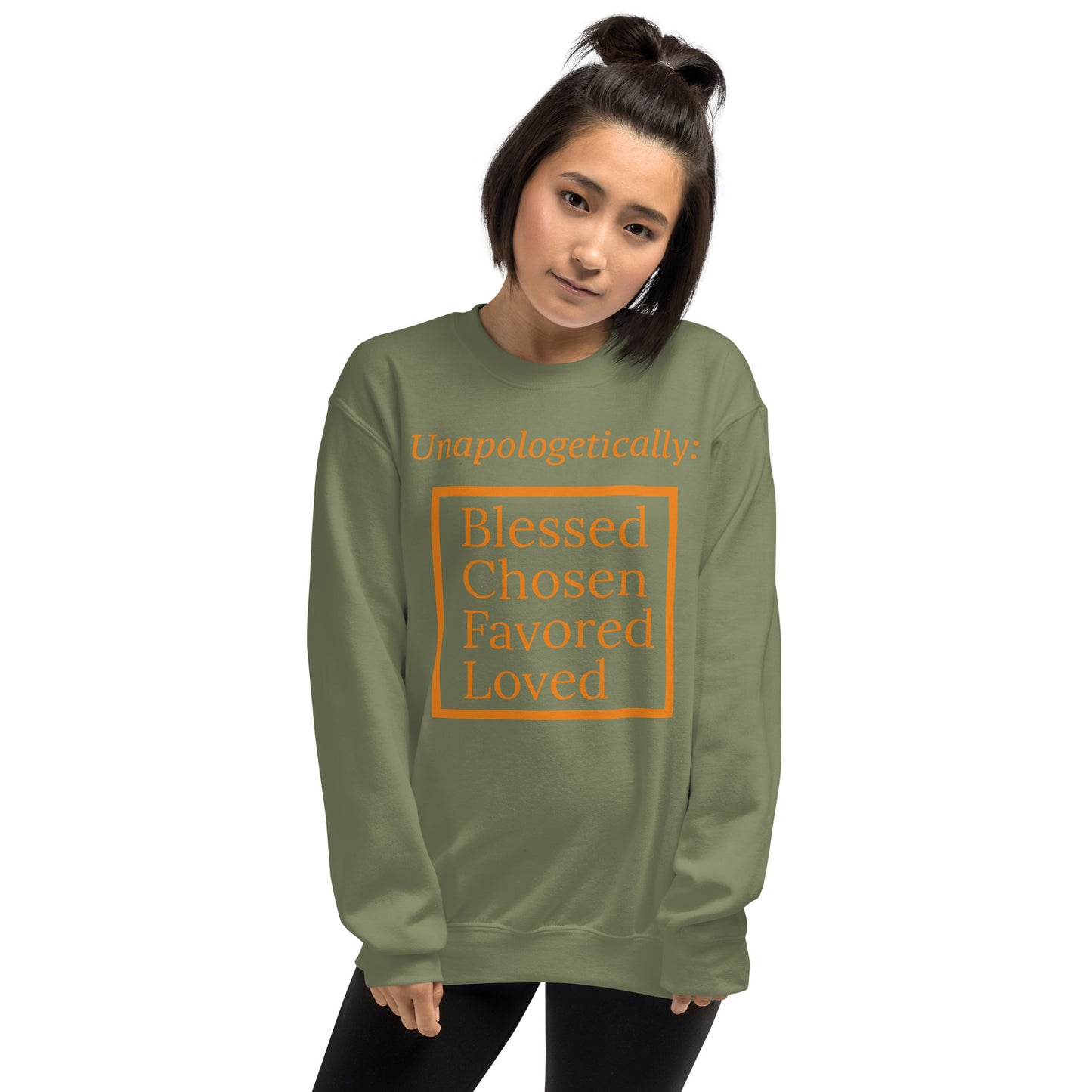 Unapologetic Inspirational Sweatshirt - Orange print