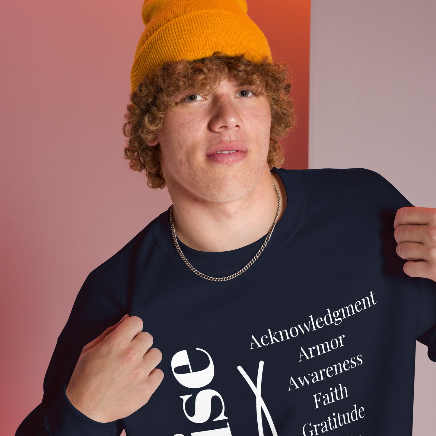 Praise Crew Neck Sweatshirt - White Print