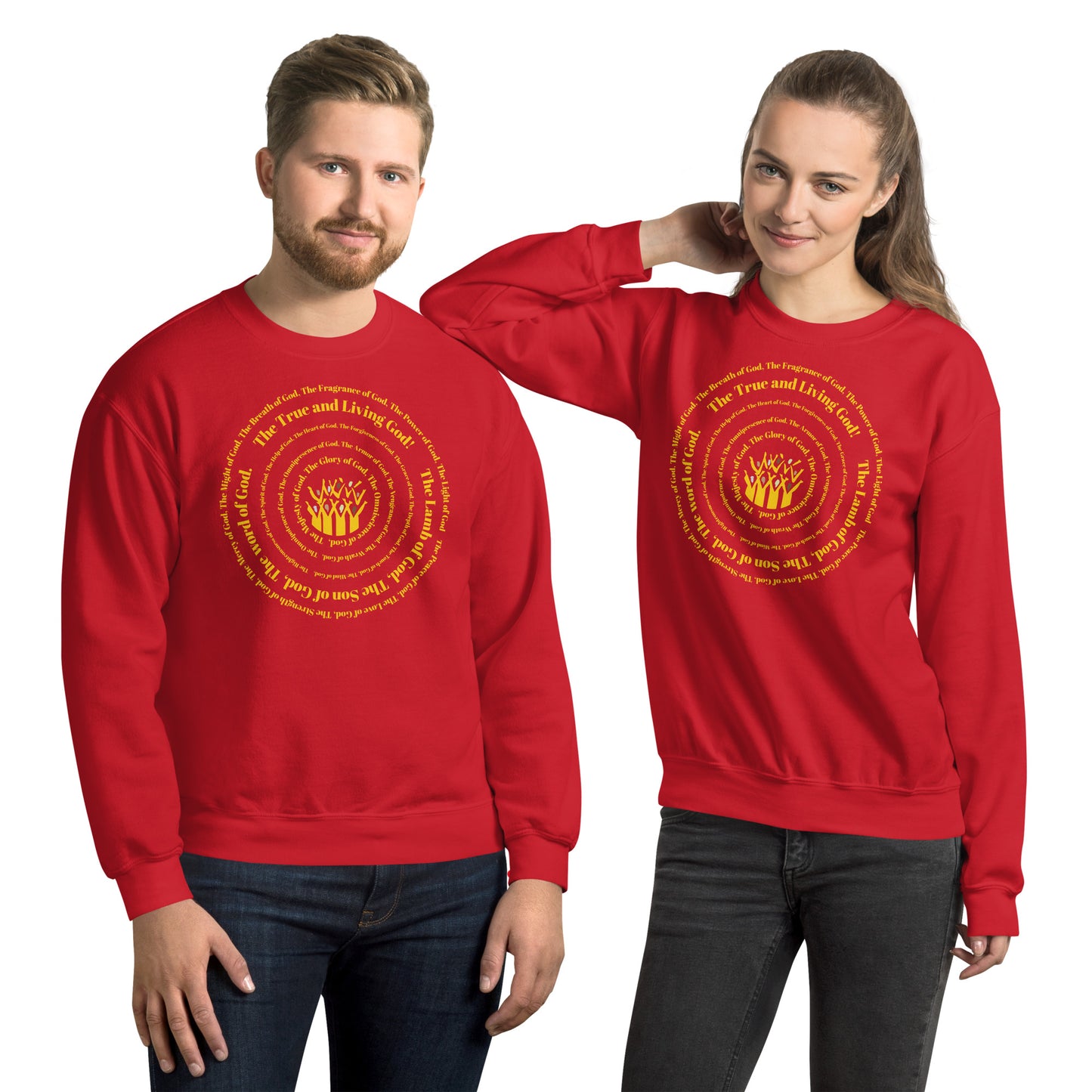 Attributes of God Crew Neck Sweatshirt - Gold Spiral