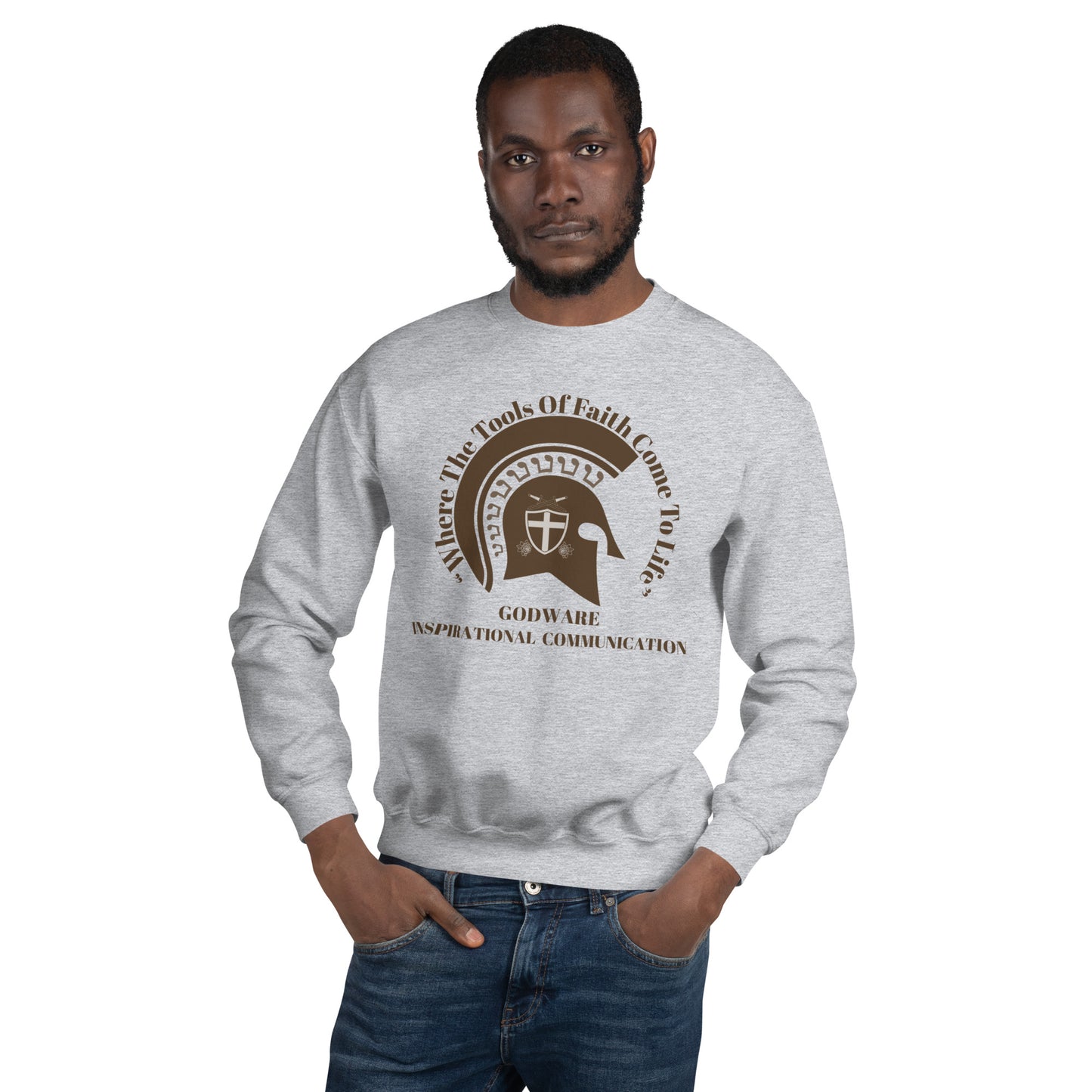 Godware Crew Neck Sweatshirt - Brown logo