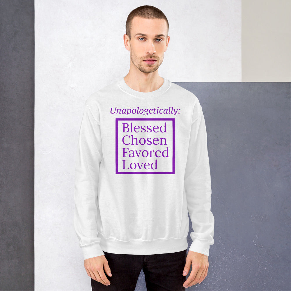 Unapologetic Inspirational Sweatshirt - Purple print